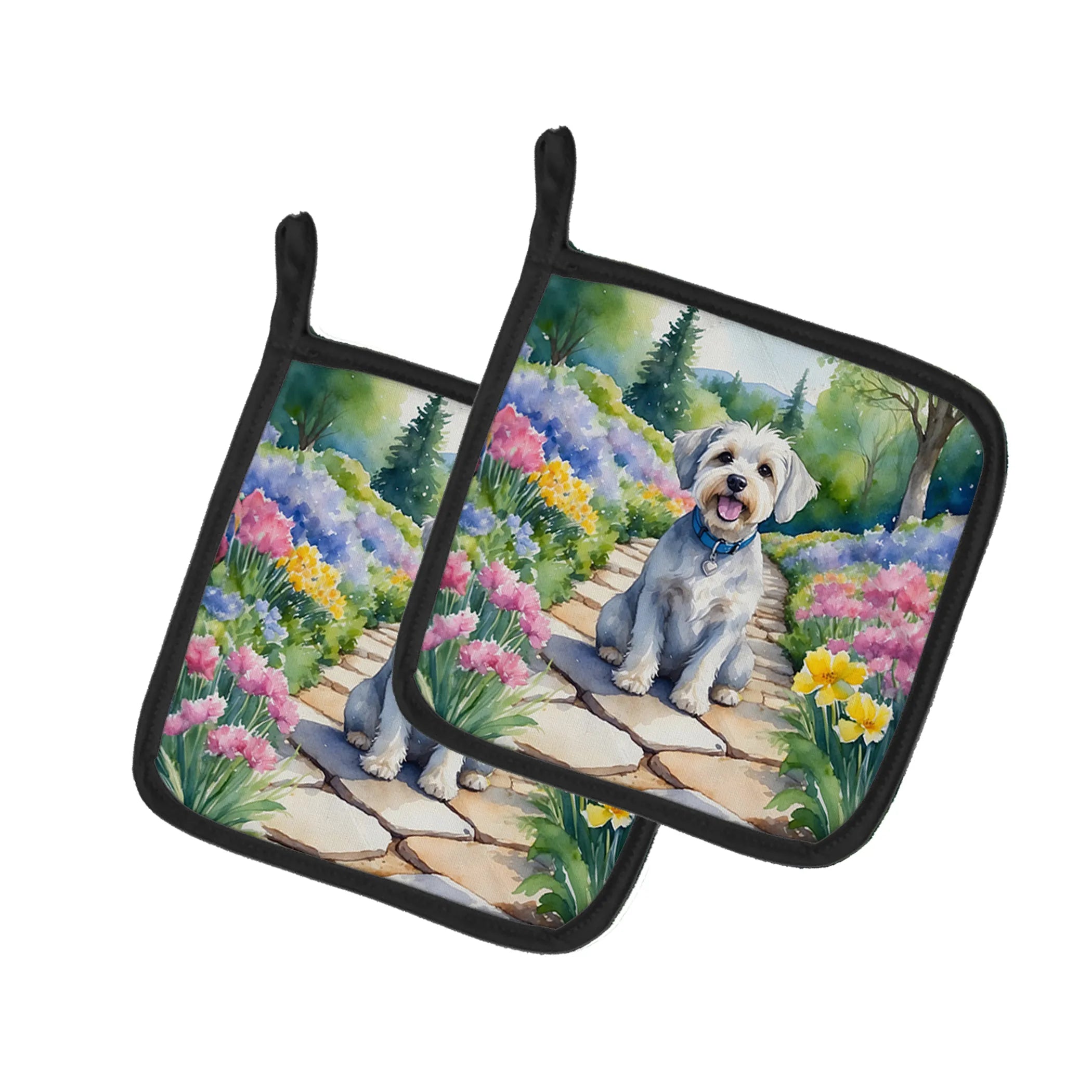 Spring Path Pair of Pot Holders - Size: 7.5HX7.5W | Pack Of: 1 | Collection name: Spring path