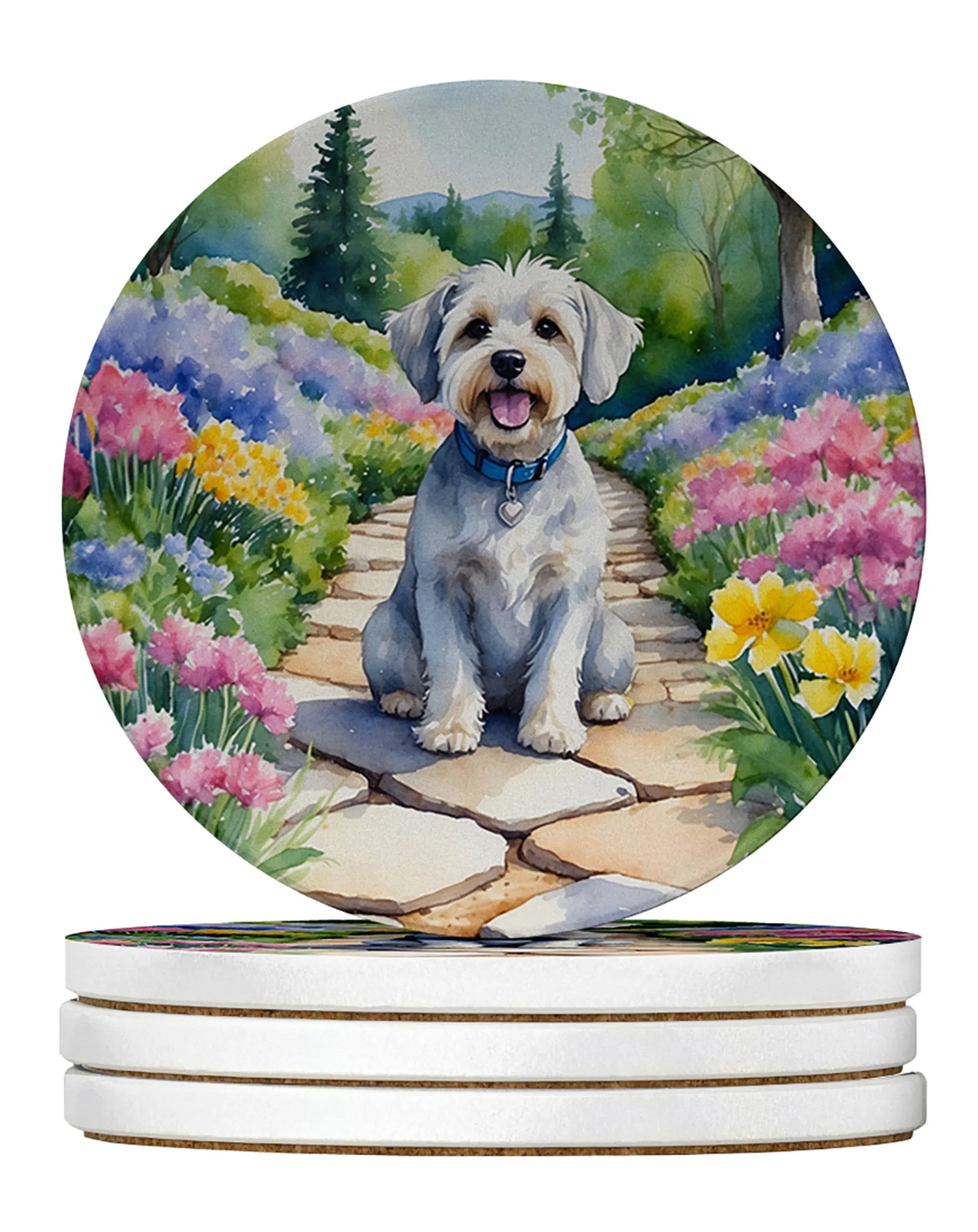 Spring Path Large Sandstone Coasters (Pack of 4)