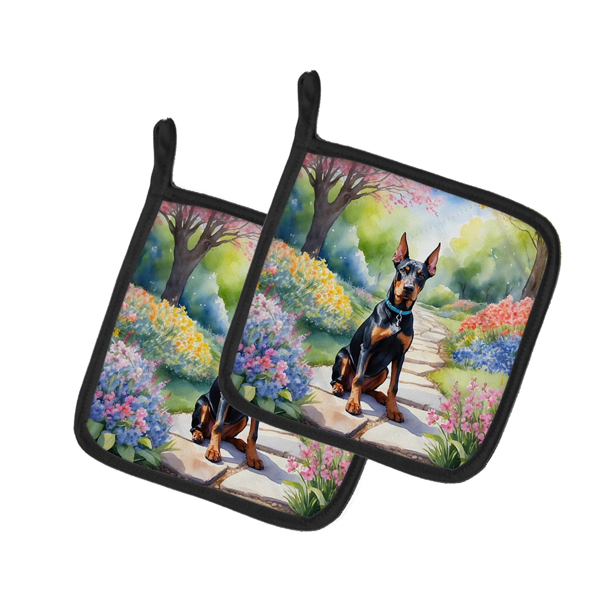 Spring Path Pair of Pot Holders - Size: 7.5HX7.5W | Pack Of: 1 | Collection name: Spring path