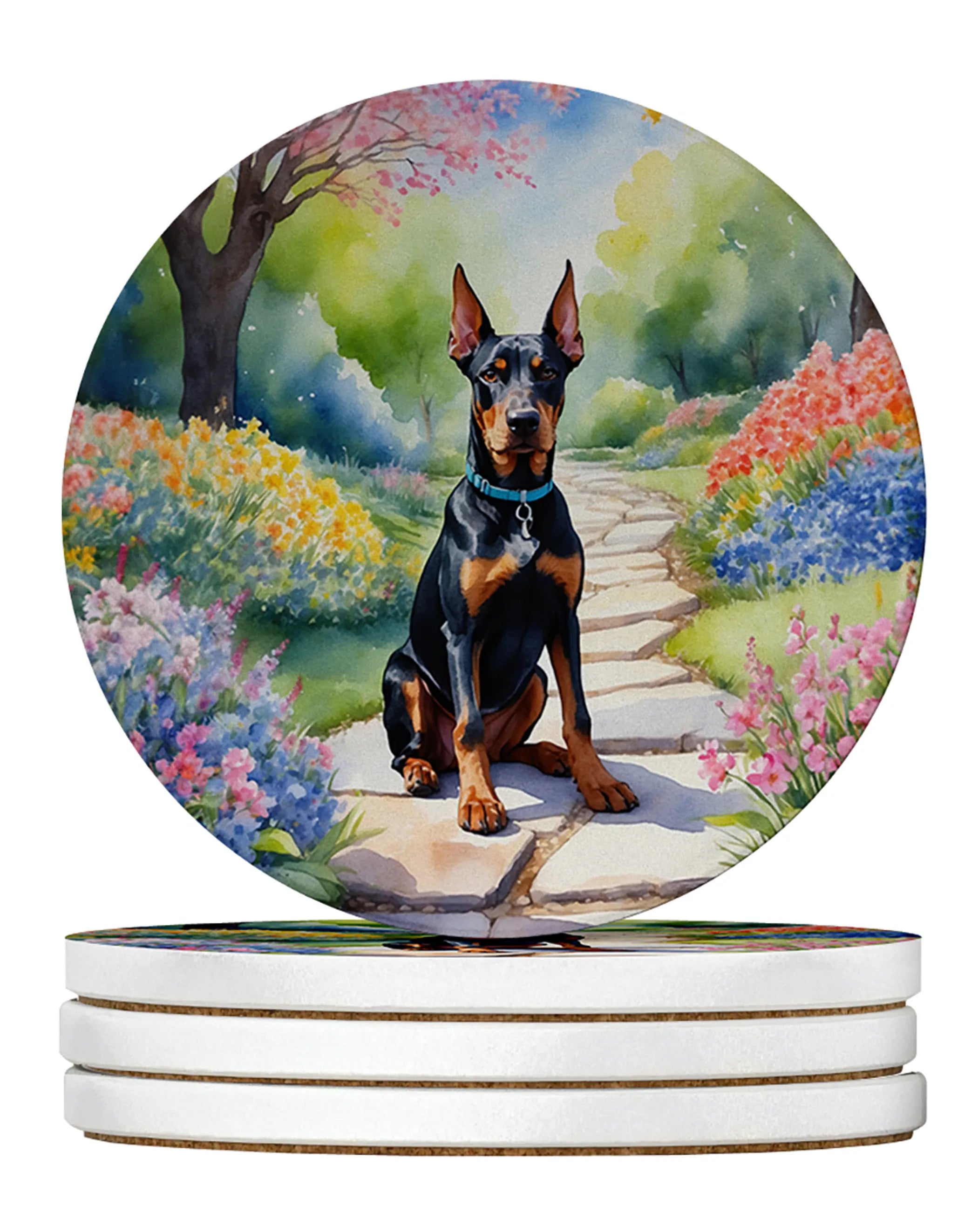 Spring Path Large Sandstone Coasters (Pack of 4)
