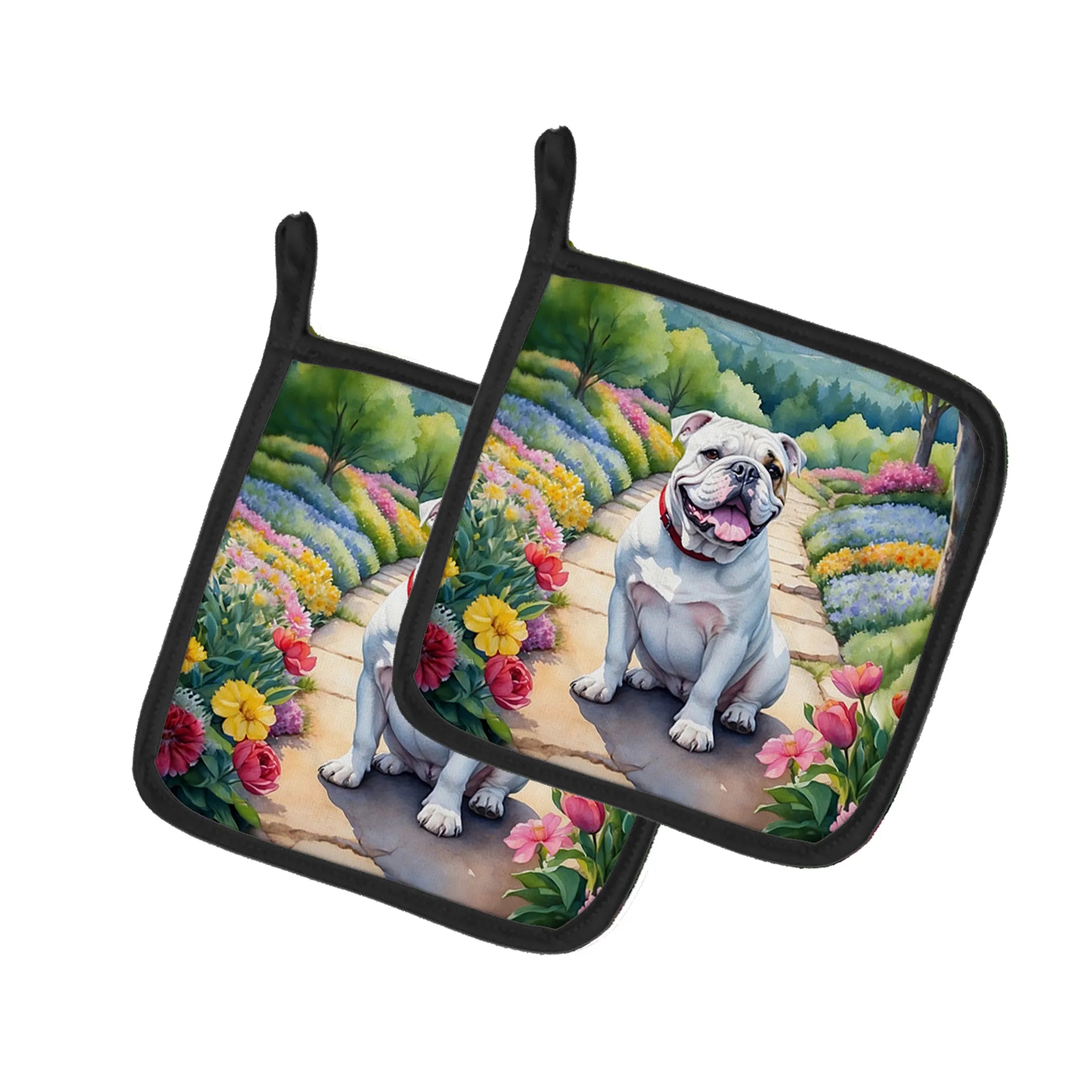 Spring Path Pair of Pot Holders - Size: 7.5HX7.5W | Pack Of: 1 | Collection name: Spring path