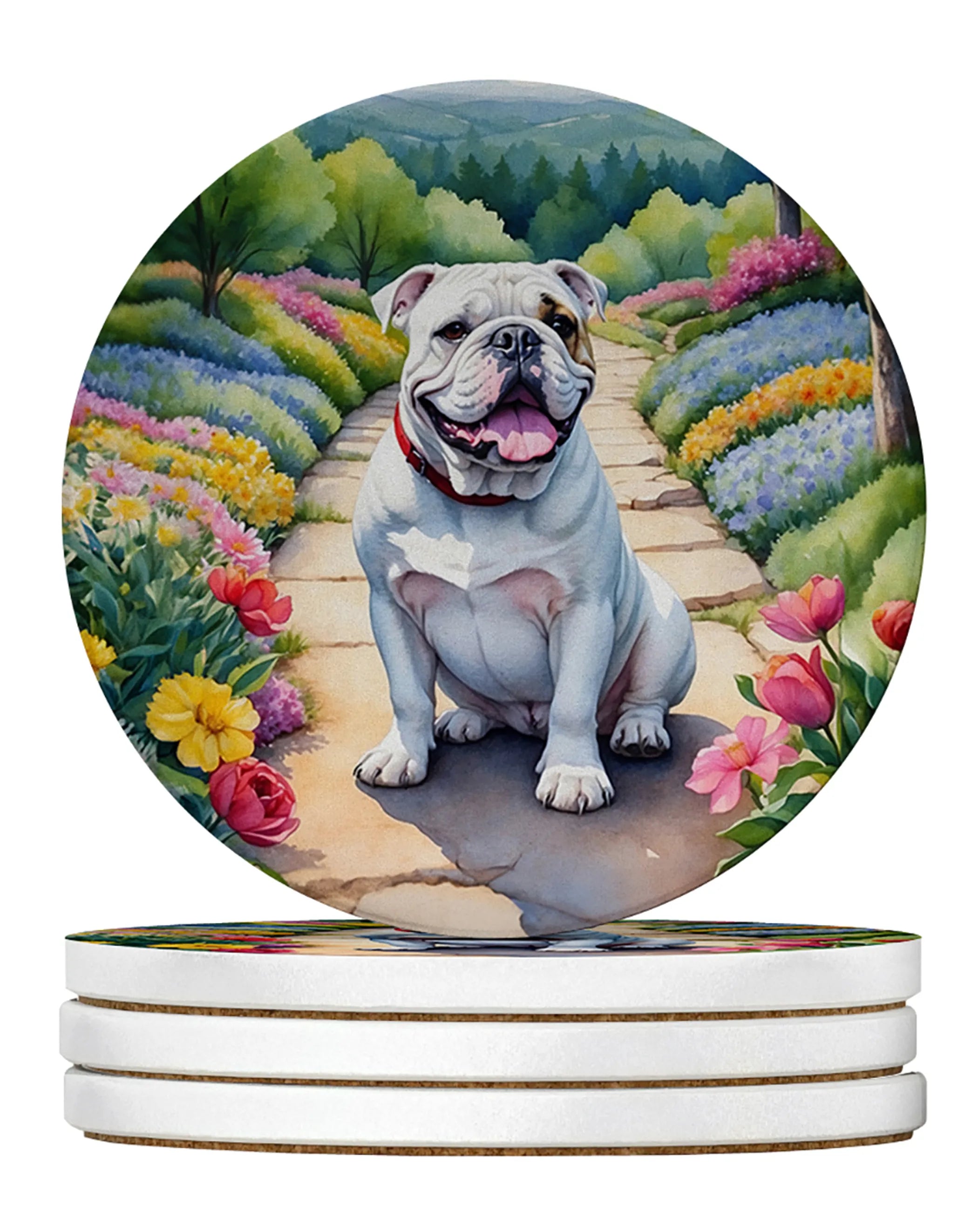 Spring Path Large Sandstone Coasters (Pack of 4)