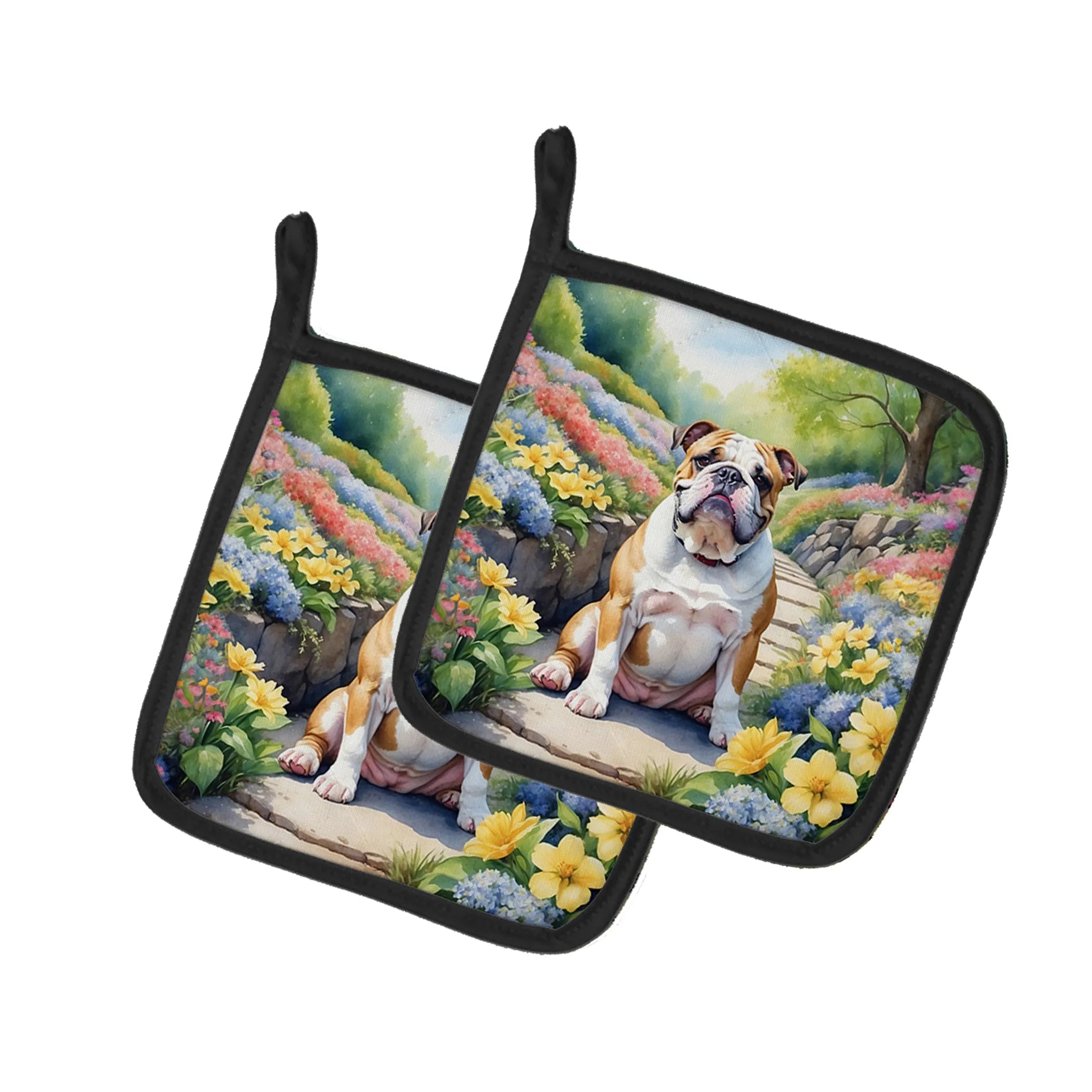 Spring Path Pair of Pot Holders - Size: 7.5HX7.5W | Pack Of: 1 | Collection name: Spring path