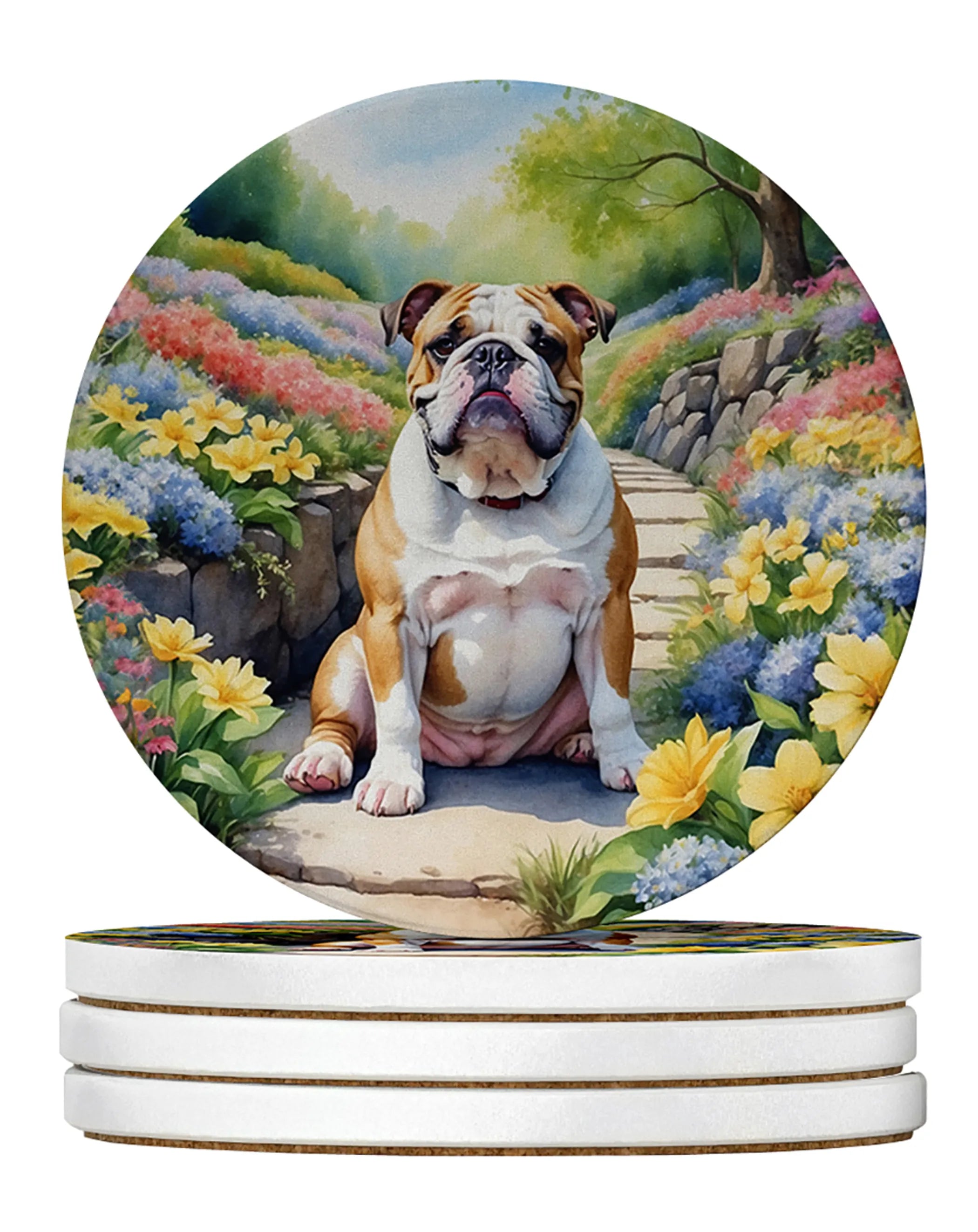 Spring Path Large Sandstone Coasters (Pack of 4)