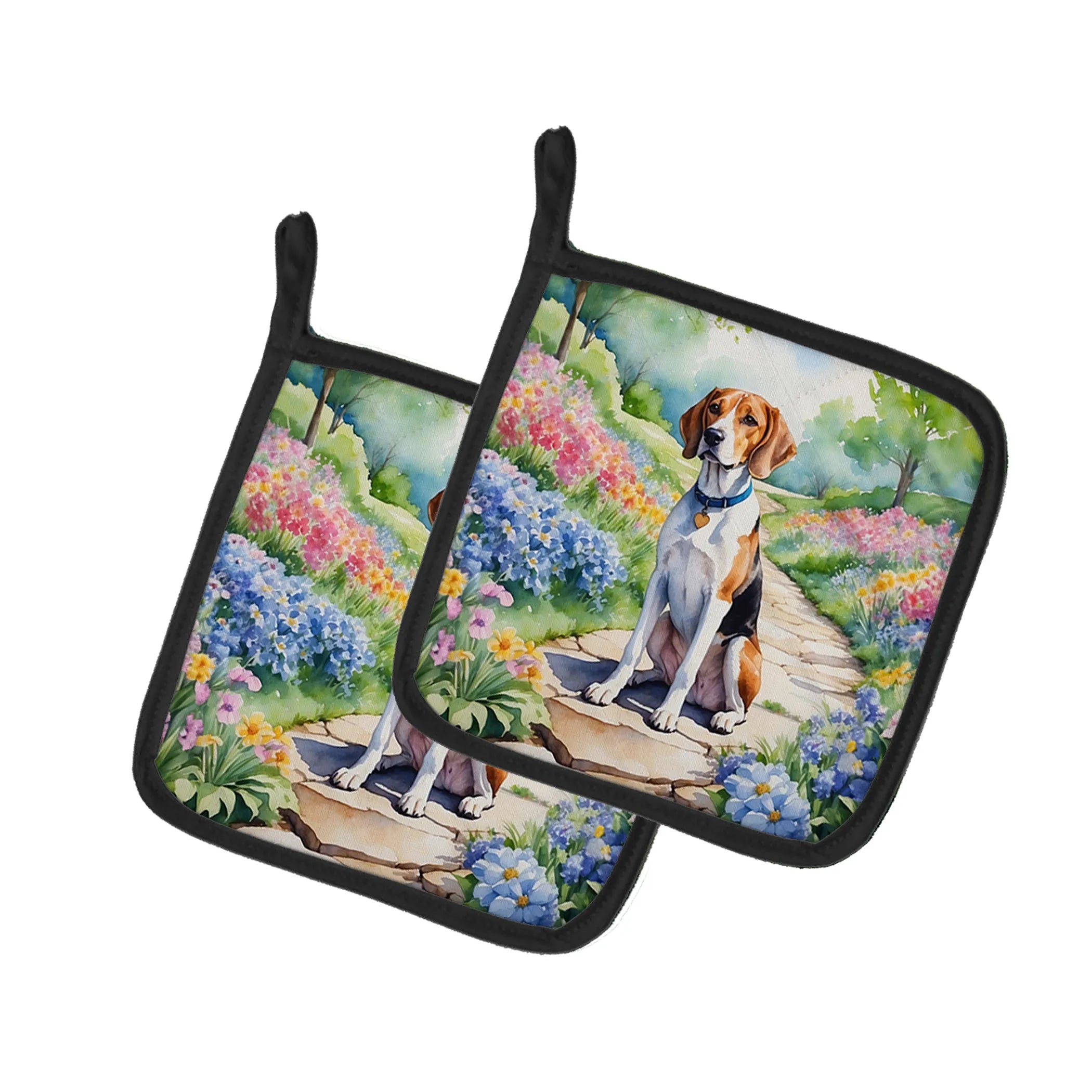 Spring Path Pair of Pot Holders - Size: 7.5HX7.5W | Pack Of: 1 | Collection name: Spring path