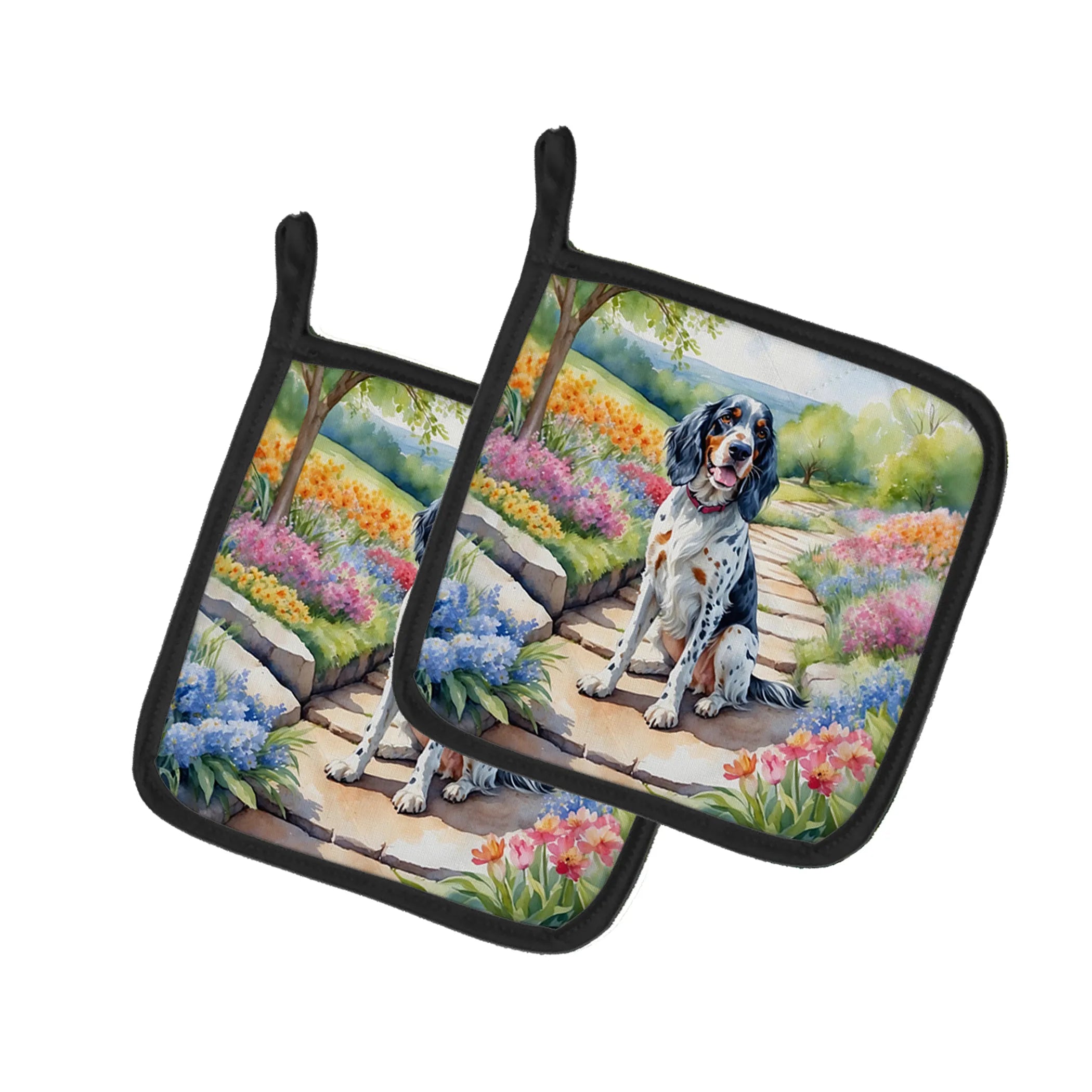 Spring Path Pair of Pot Holders - Size: 7.5HX7.5W | Pack Of: 1 | Collection name: Spring path