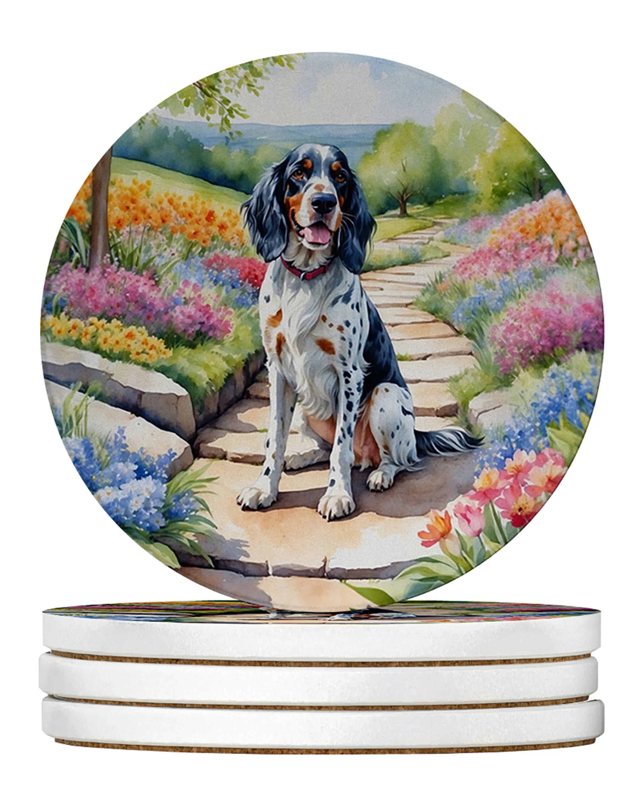 Spring Path Large Sandstone Coasters (Pack of 4)