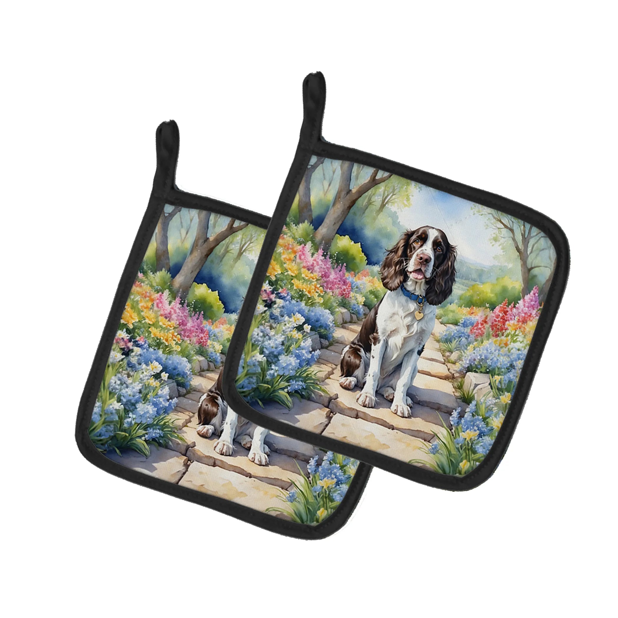 Spring Path Pair of Pot Holders - Size: 7.5HX7.5W | Pack Of: 1 | Collection name: Spring path