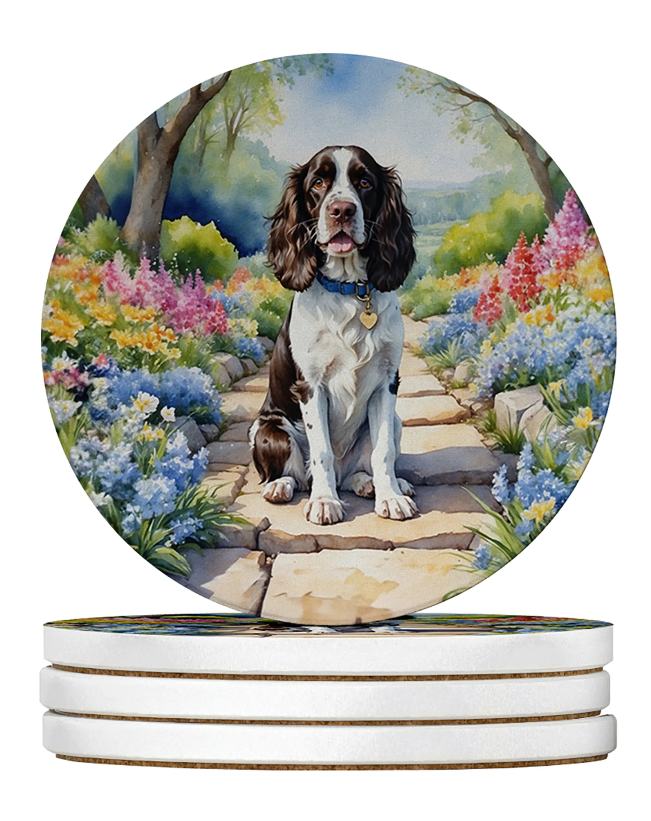 Spring Path Large Sandstone Coasters (Pack of 4)