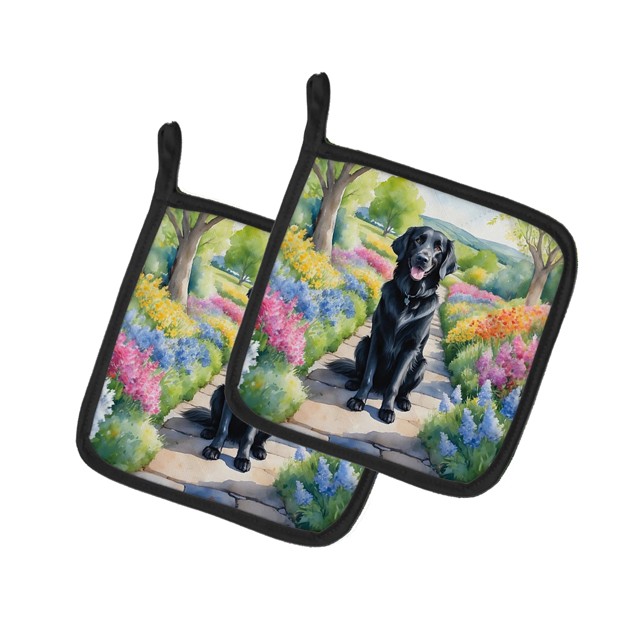 Spring Path Pair of Pot Holders - Size: 7.5HX7.5W | Pack Of: 1 | Collection name: Spring path