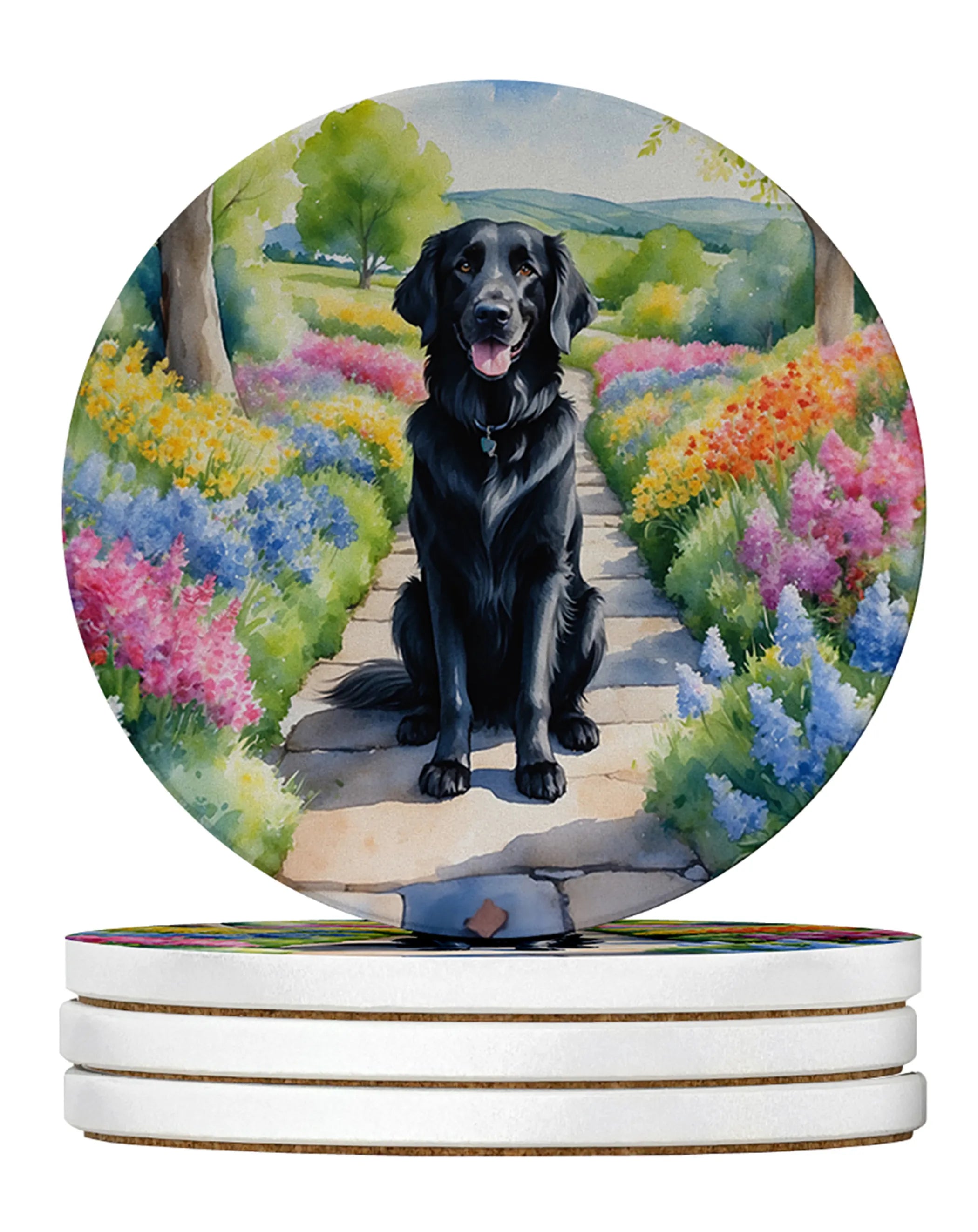 Spring Path Large Sandstone Coasters (Pack of 4)