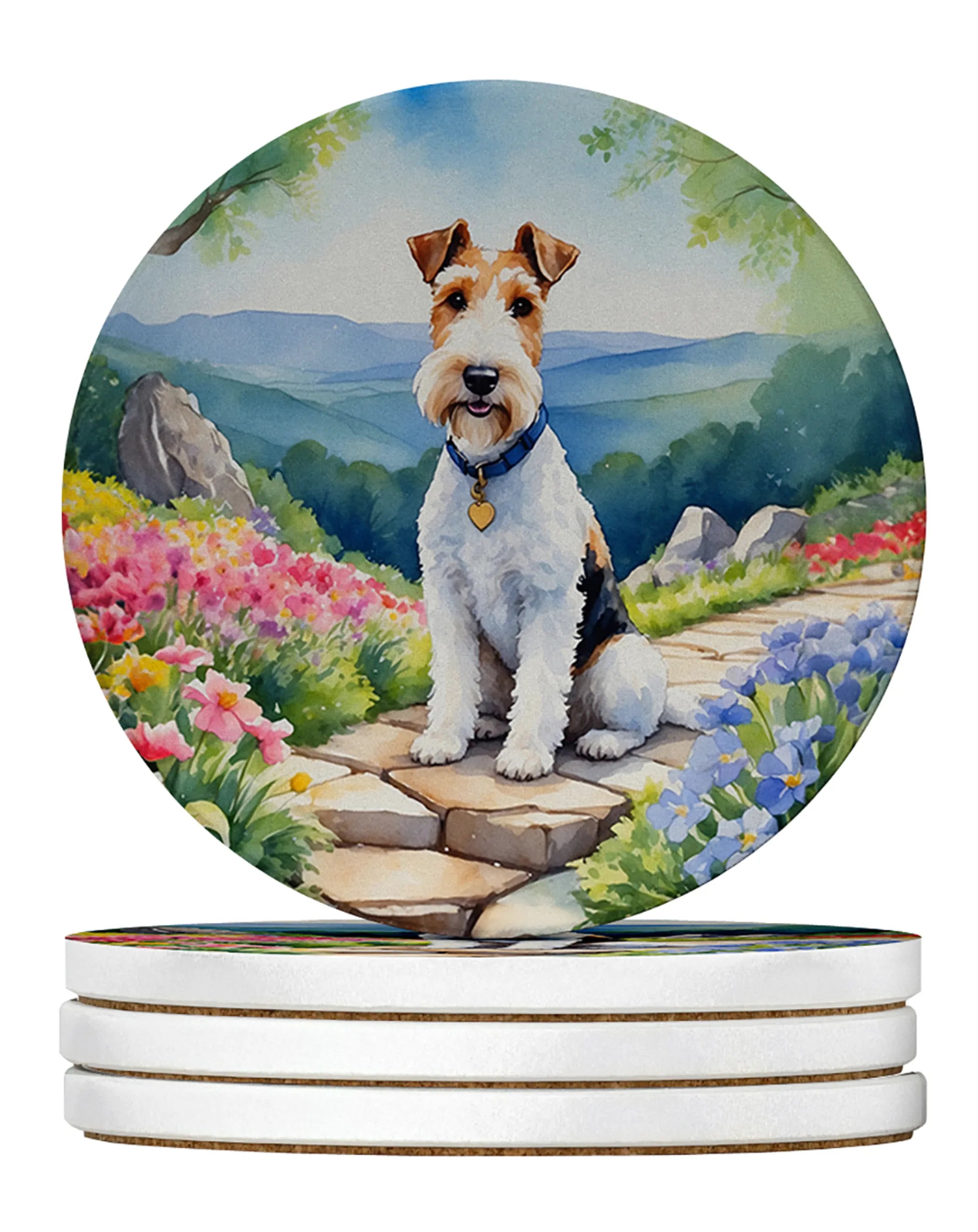 Spring Path Large Sandstone Coasters (Pack of 4)