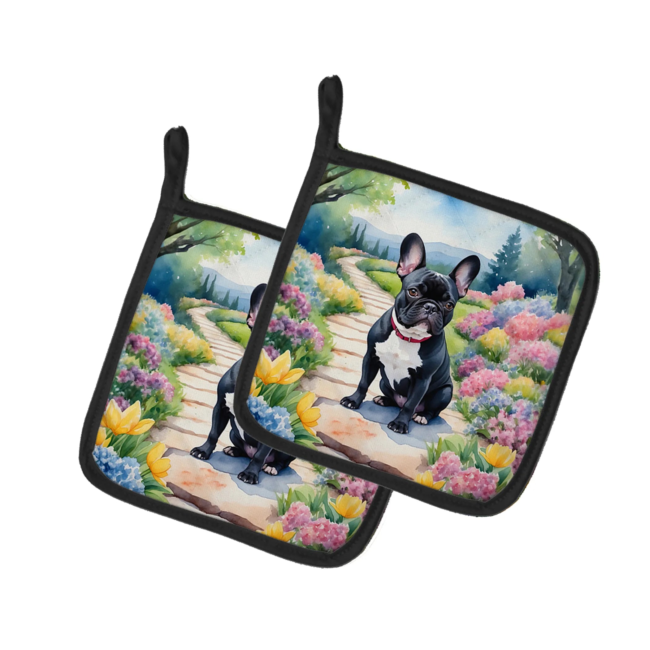 Spring Path Pair of Pot Holders - Size: 7.5HX7.5W | Pack Of: 1 | Collection name: Spring path