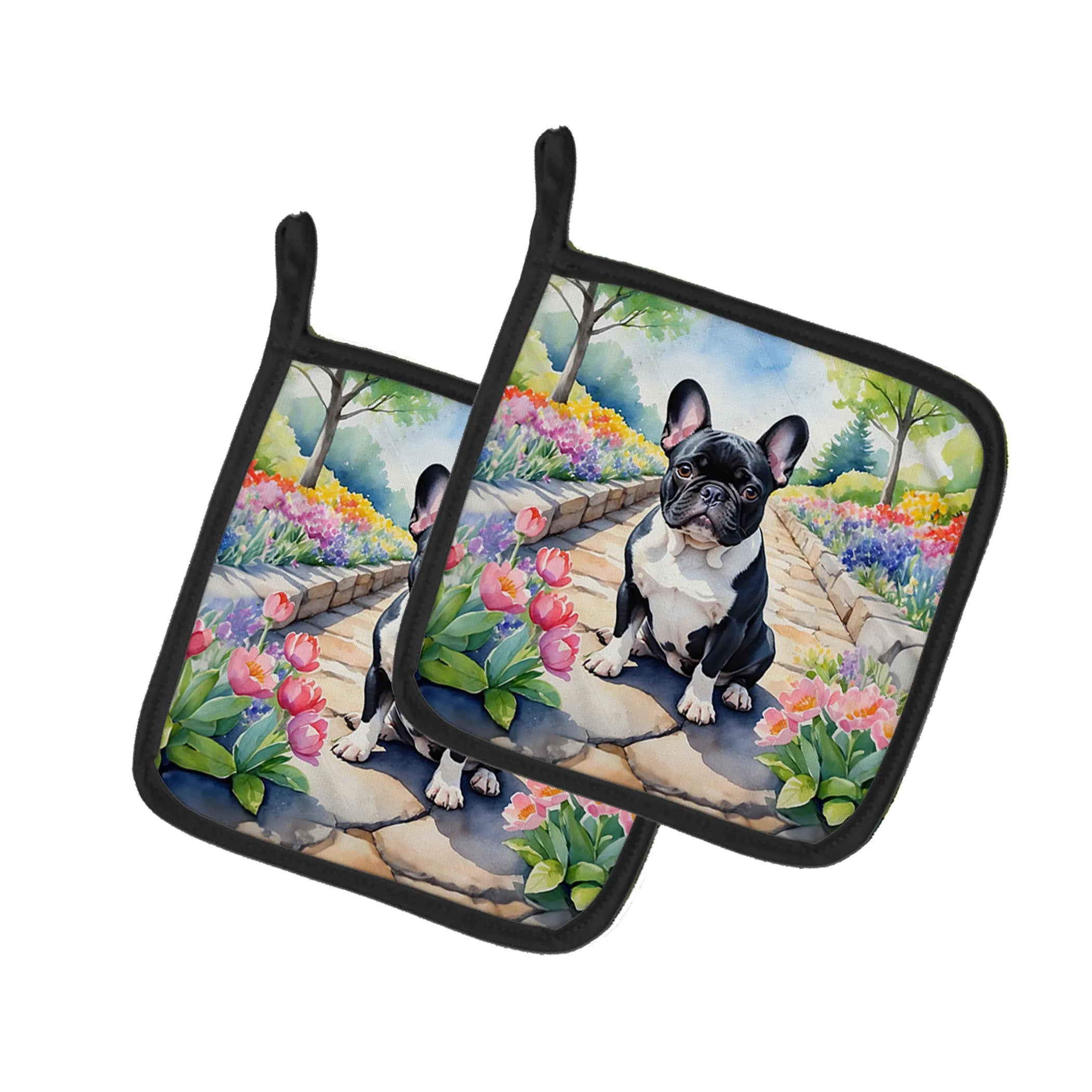 Spring Path Pair of Pot Holders - Size: 7.5HX7.5W | Pack Of: 1 | Collection name: Spring path