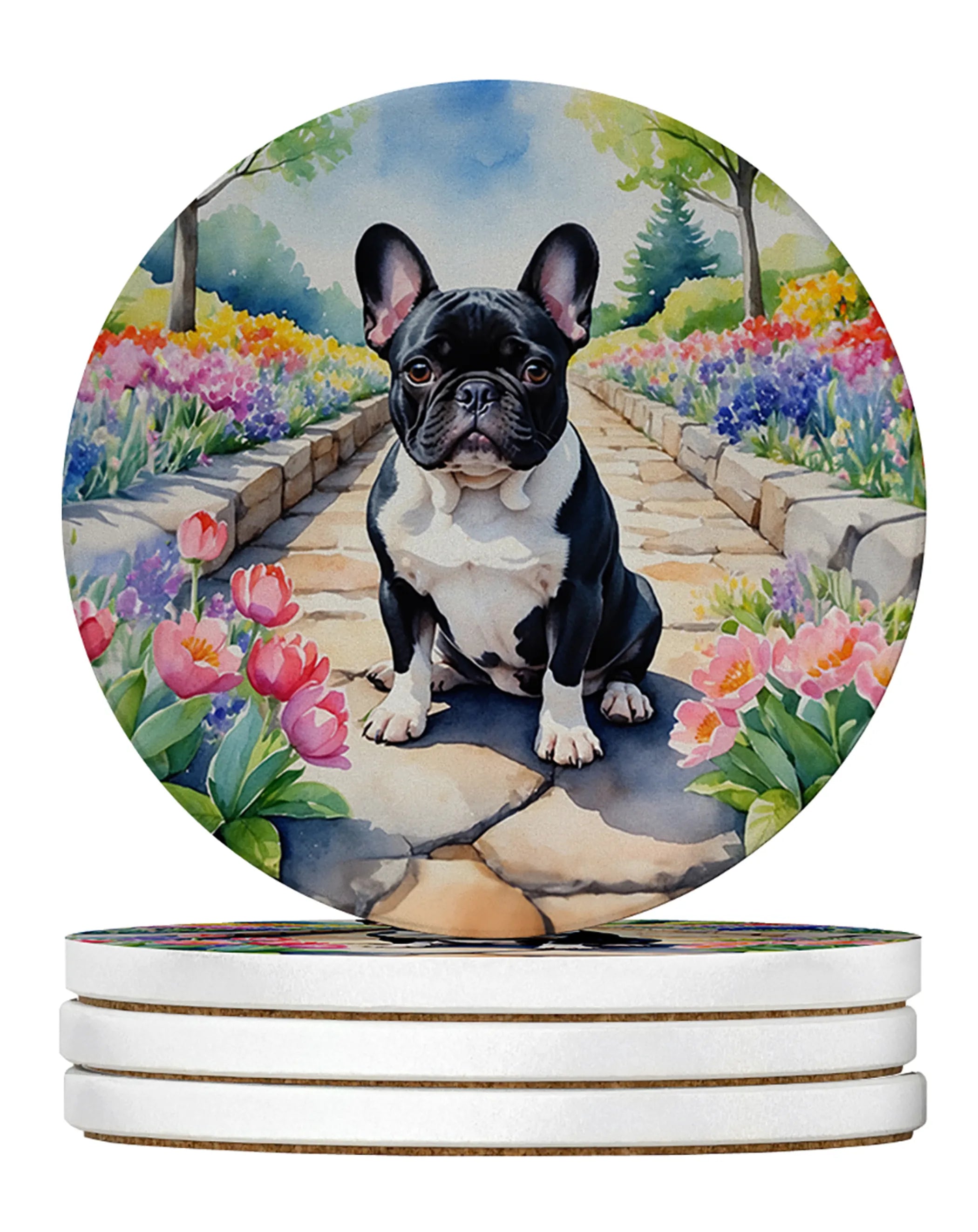 Spring Path Large Sandstone Coasters (Pack of 4)