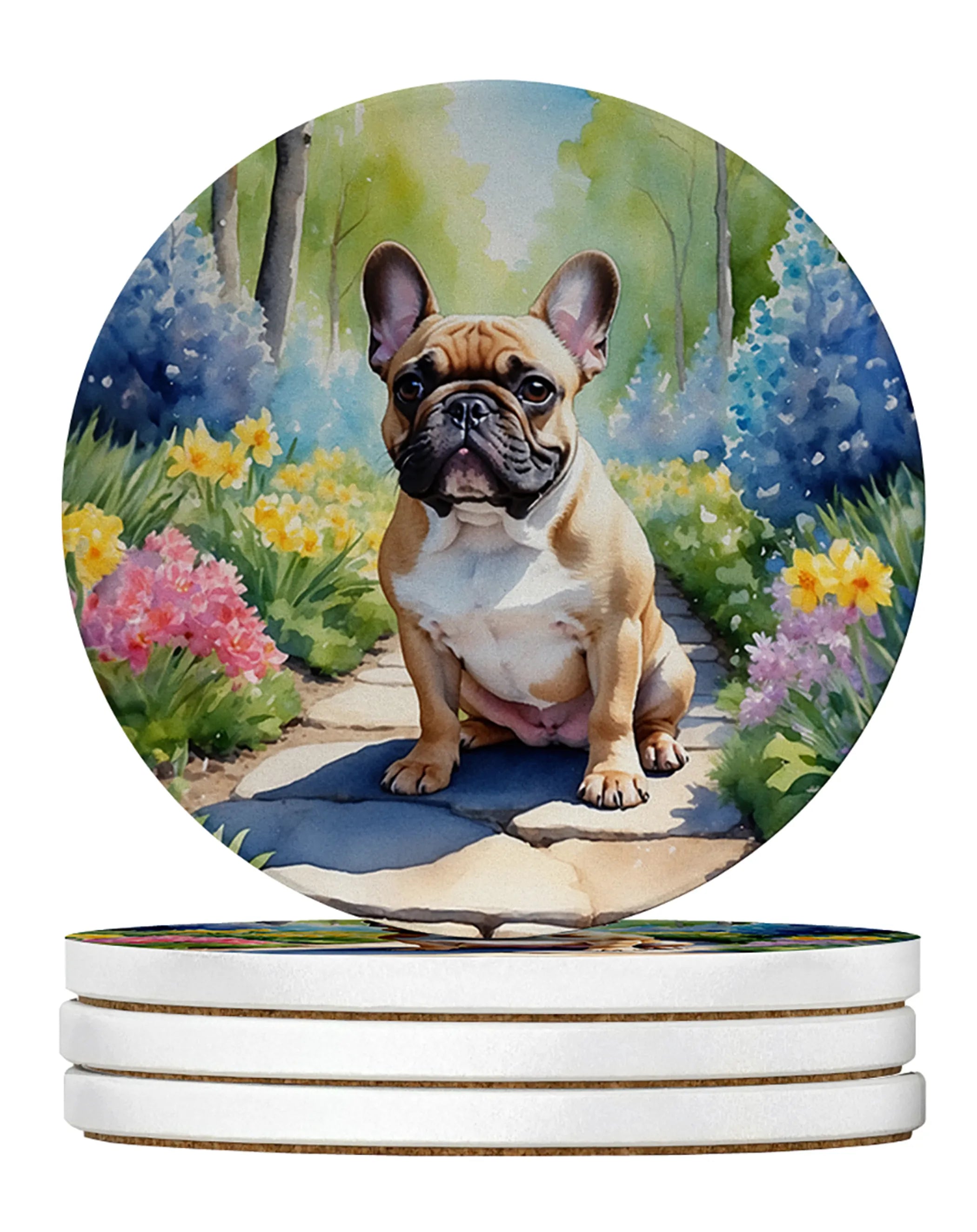 Spring Path Large Sandstone Coasters (Pack of 4)