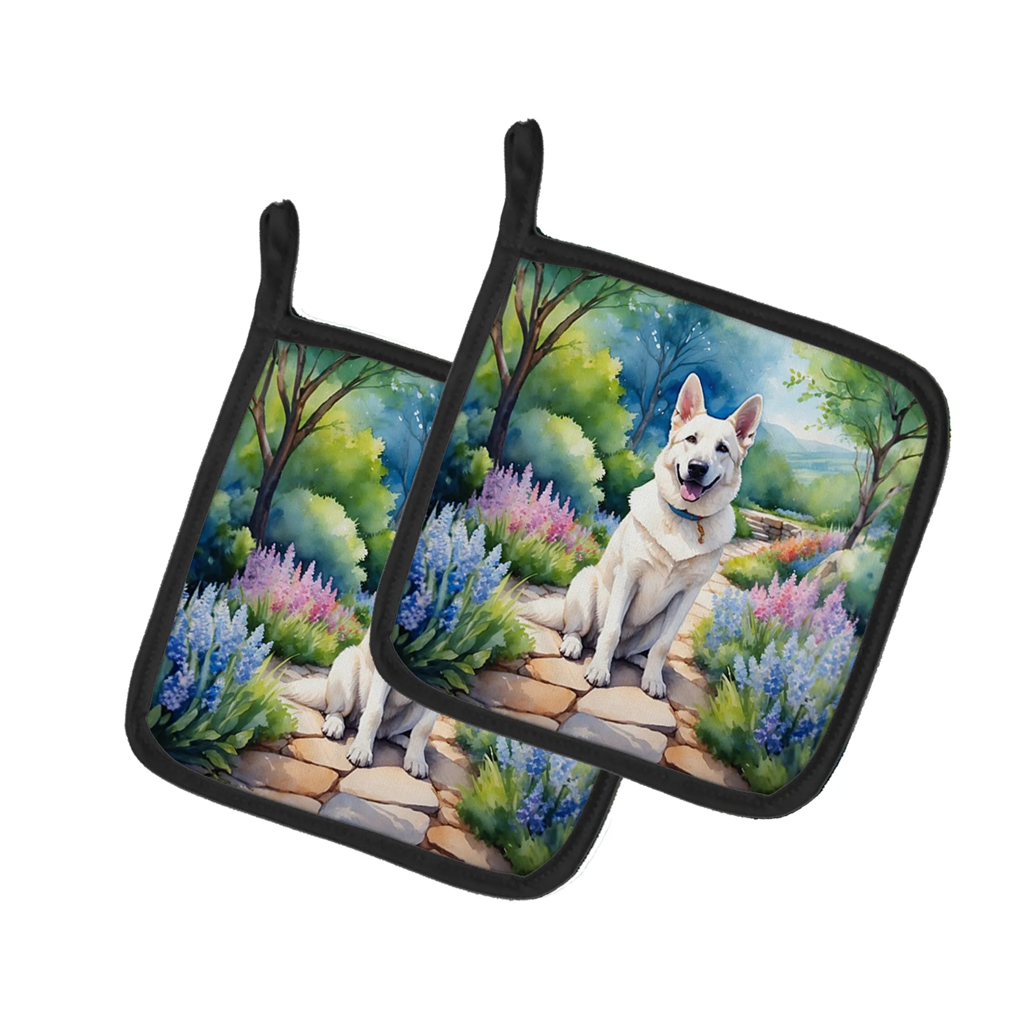 Spring Path Pair of Pot Holders - Size: 7.5HX7.5W | Pack Of: 1 | Collection name: Spring path