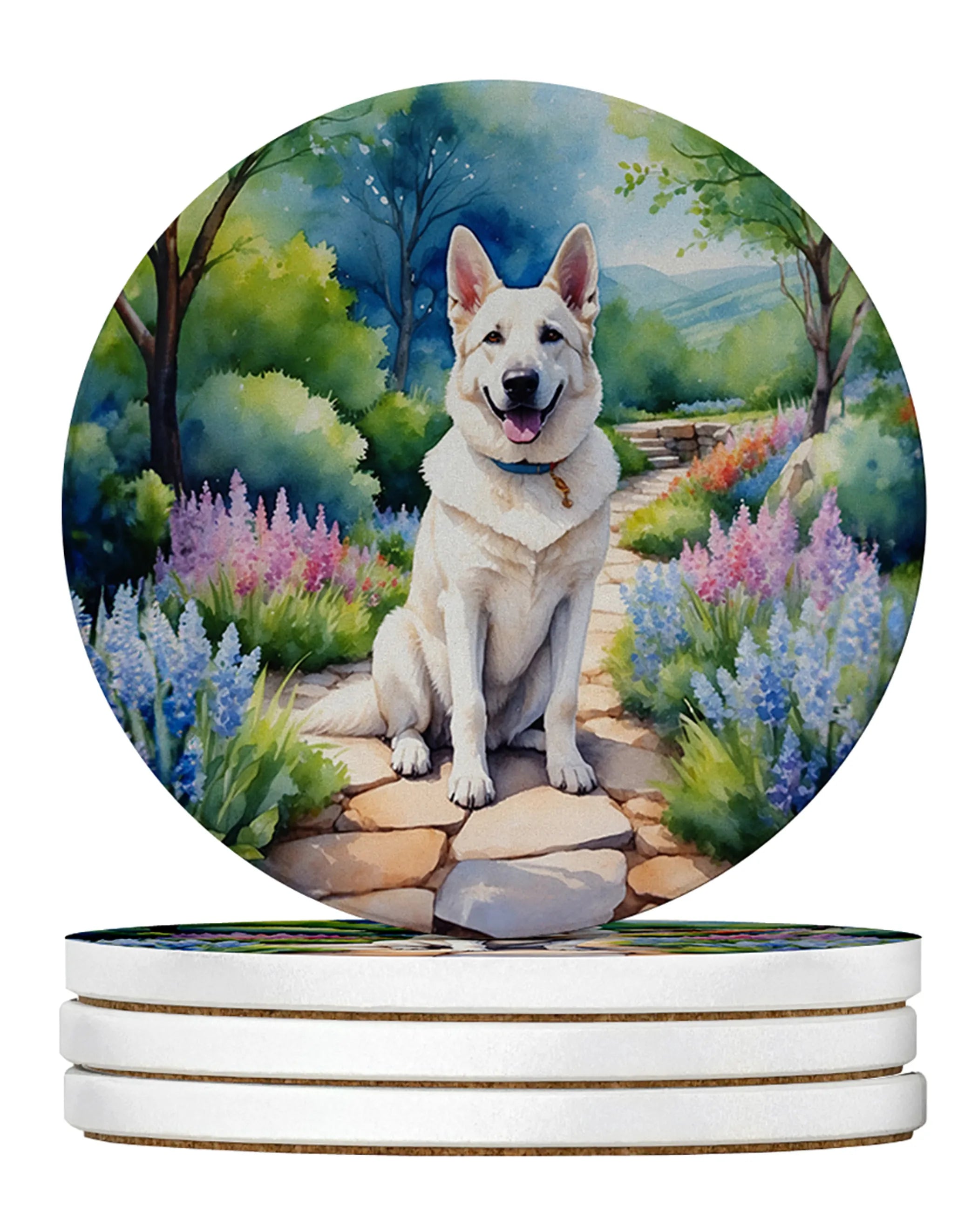 Spring Path Large Sandstone Coasters (Pack of 4)