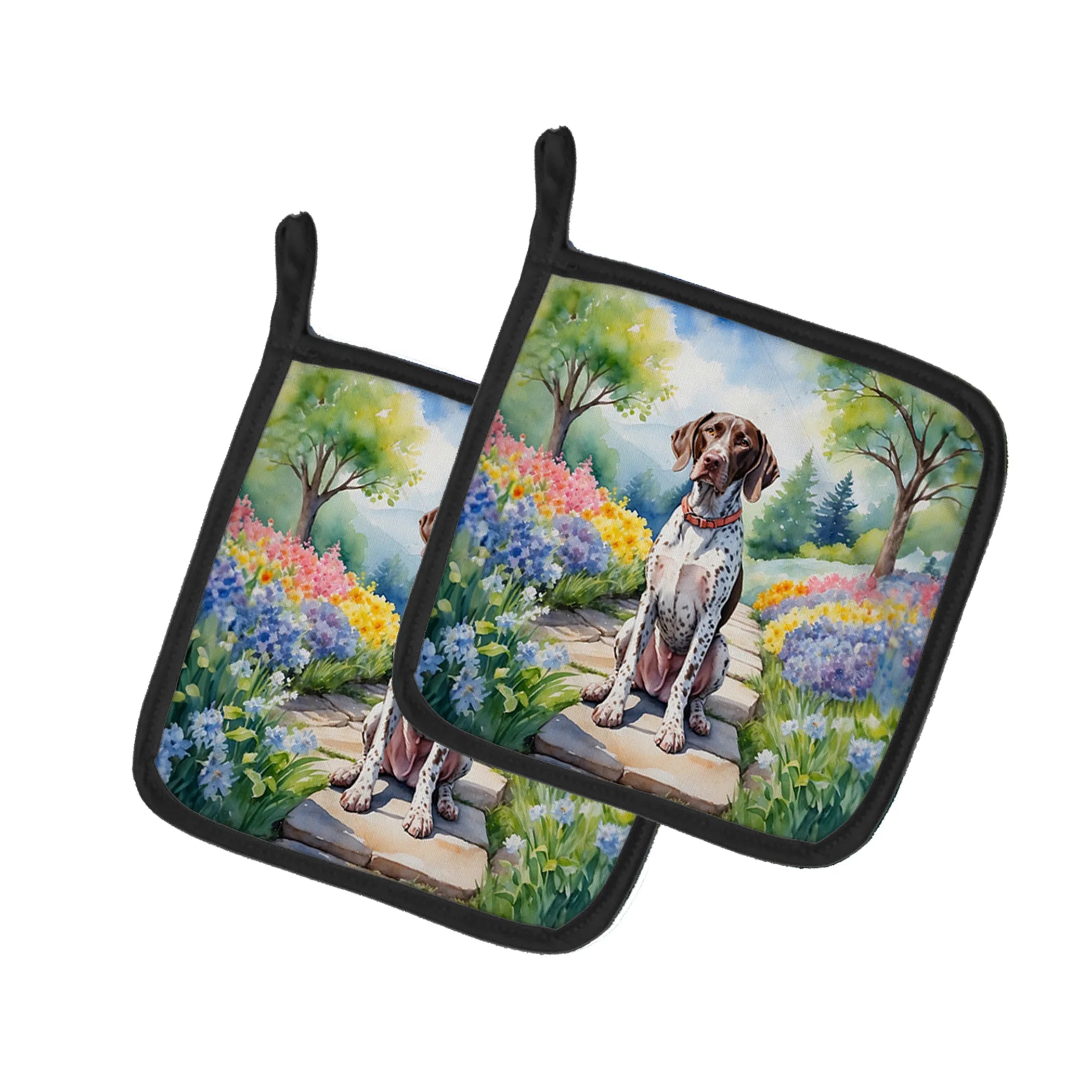 Spring Path Pair of Pot Holders - Size: 7.5HX7.5W | Pack Of: 1 | Collection name: Spring path