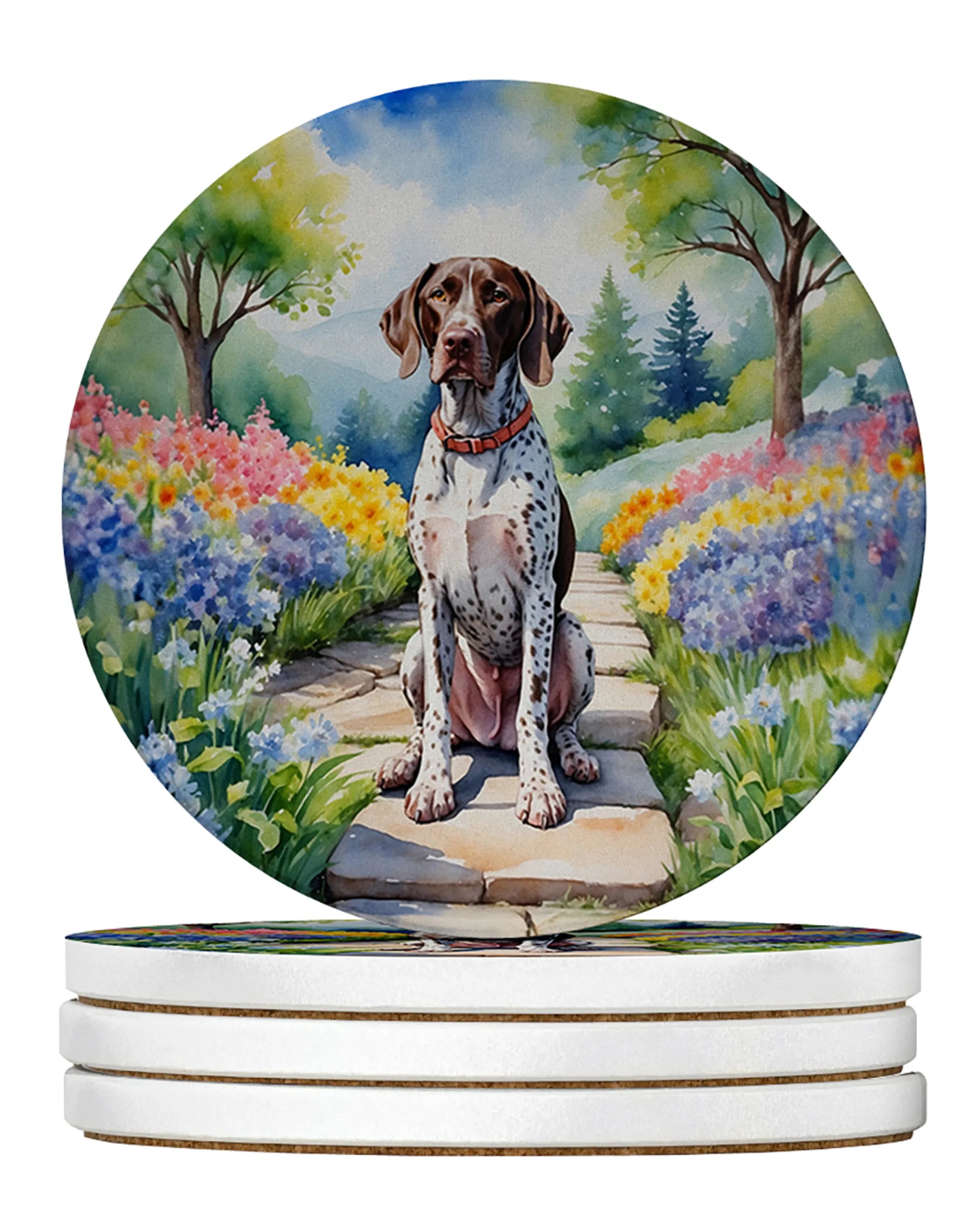 Spring Path Large Sandstone Coasters (Pack of 4)