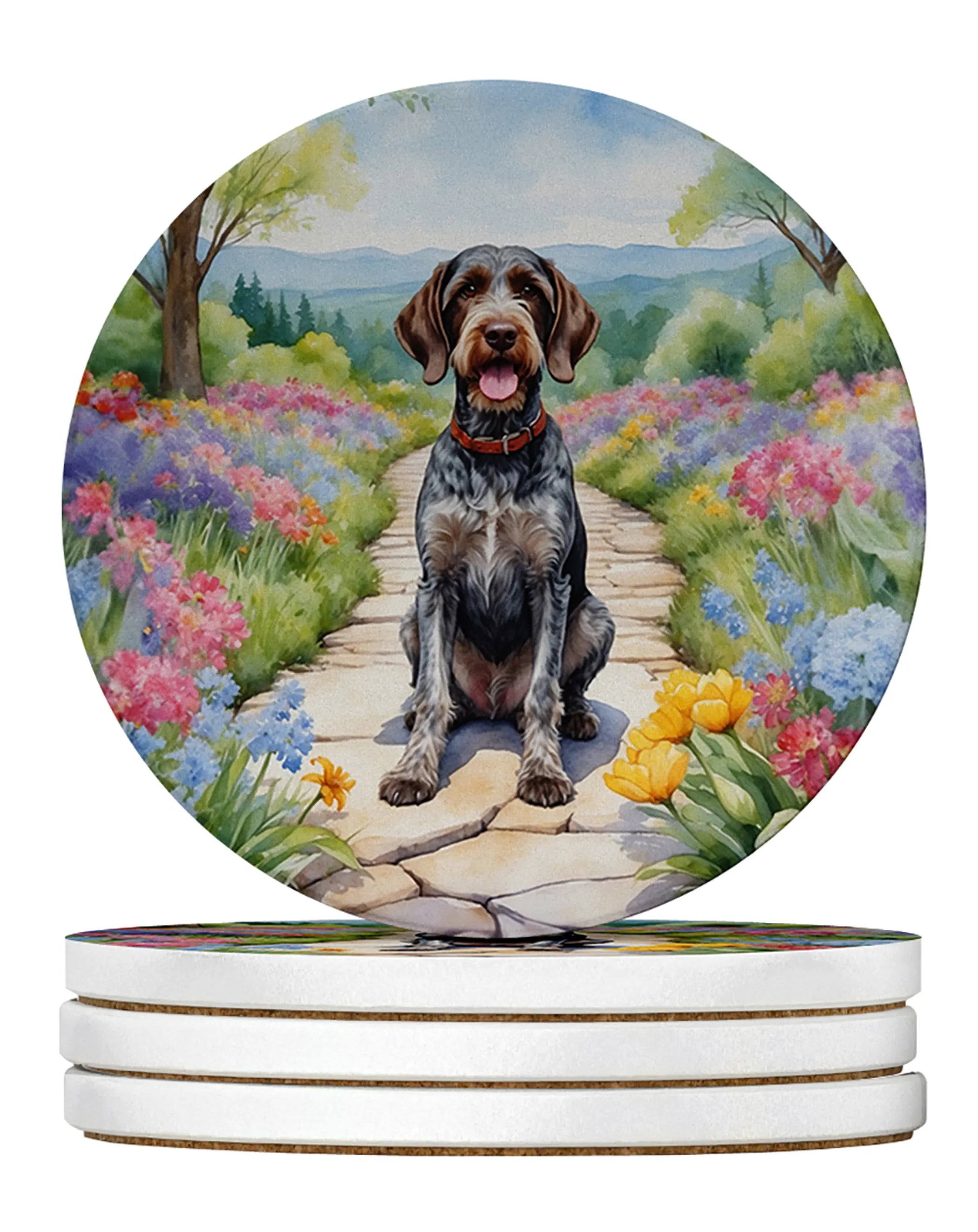 Spring Path Large Sandstone Coasters (Pack of 4)