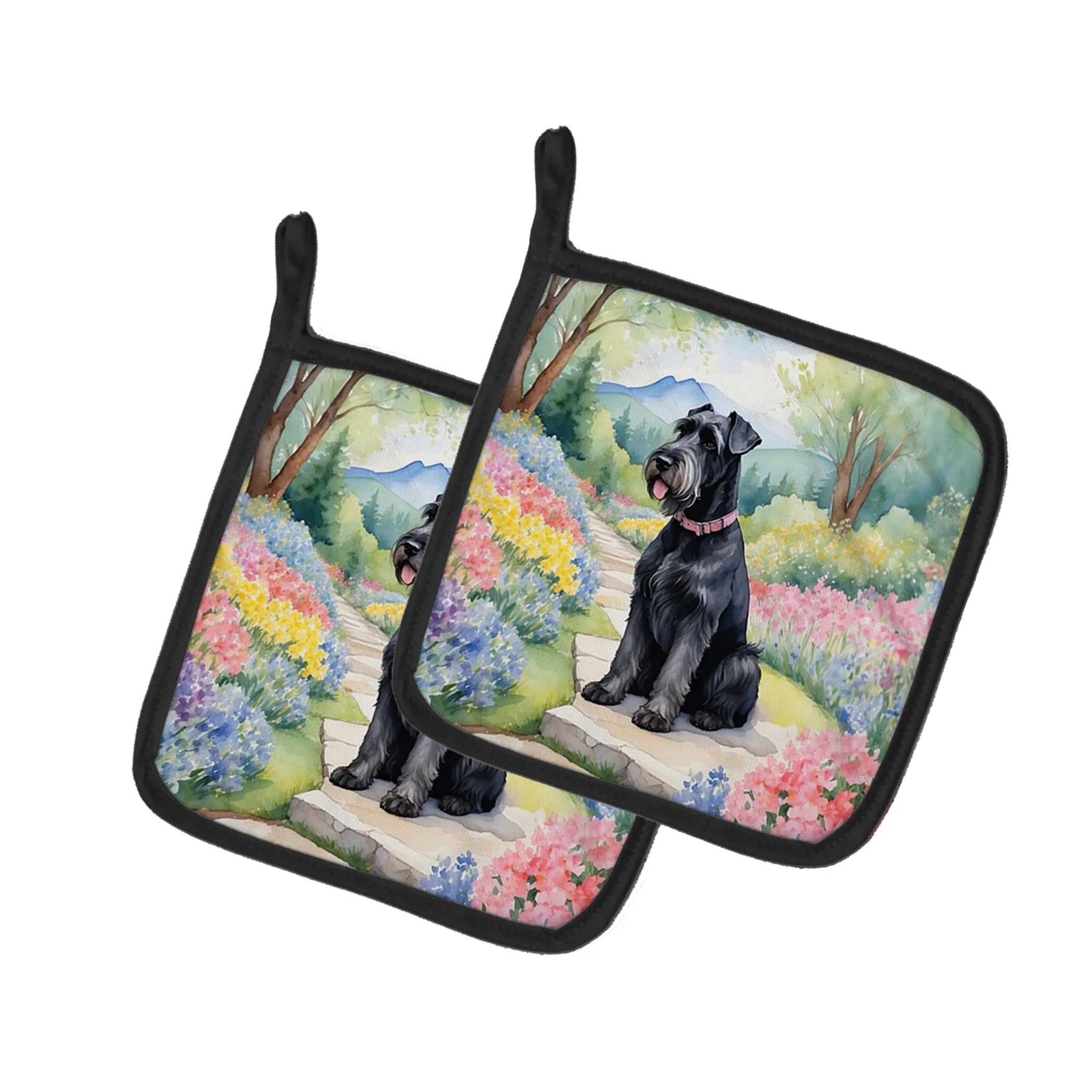 Spring Path Pair of Pot Holders - Size: 7.5HX7.5W | Pack Of: 1 | Collection name: Spring path