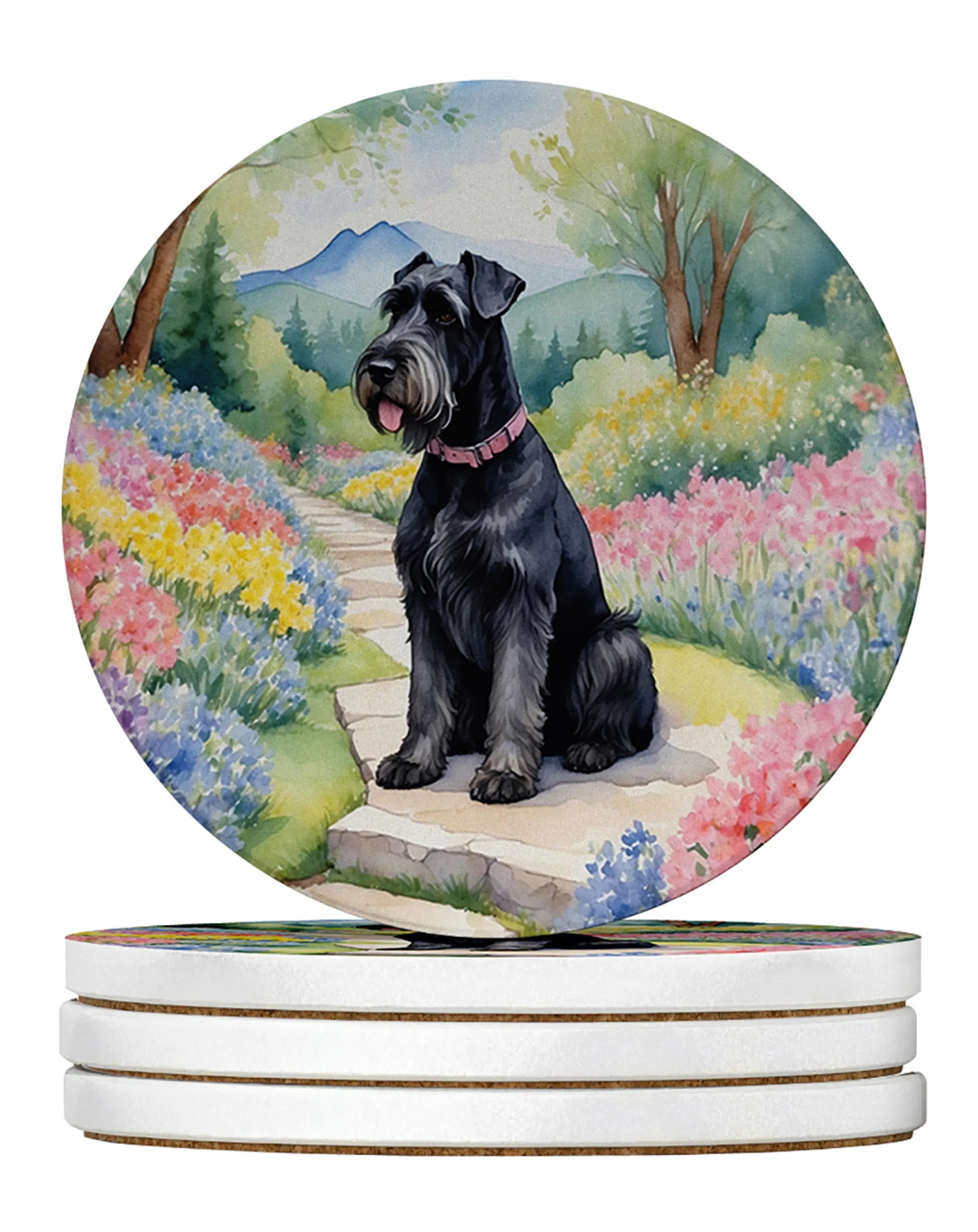 Spring Path Large Sandstone Coasters (Pack of 4)