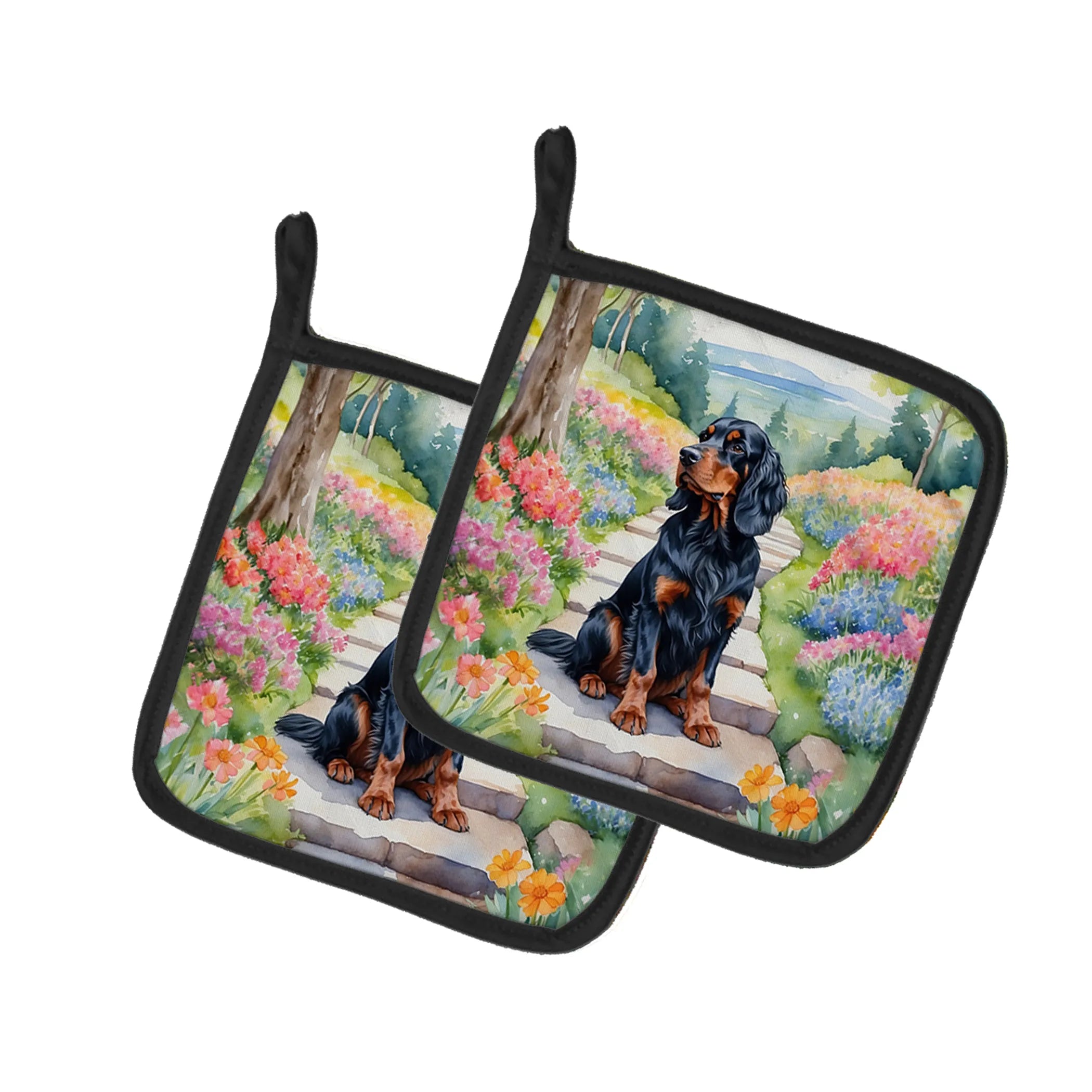 Spring Path Pair of Pot Holders - Size: 7.5HX7.5W | Pack Of: 1 | Collection name: Spring path