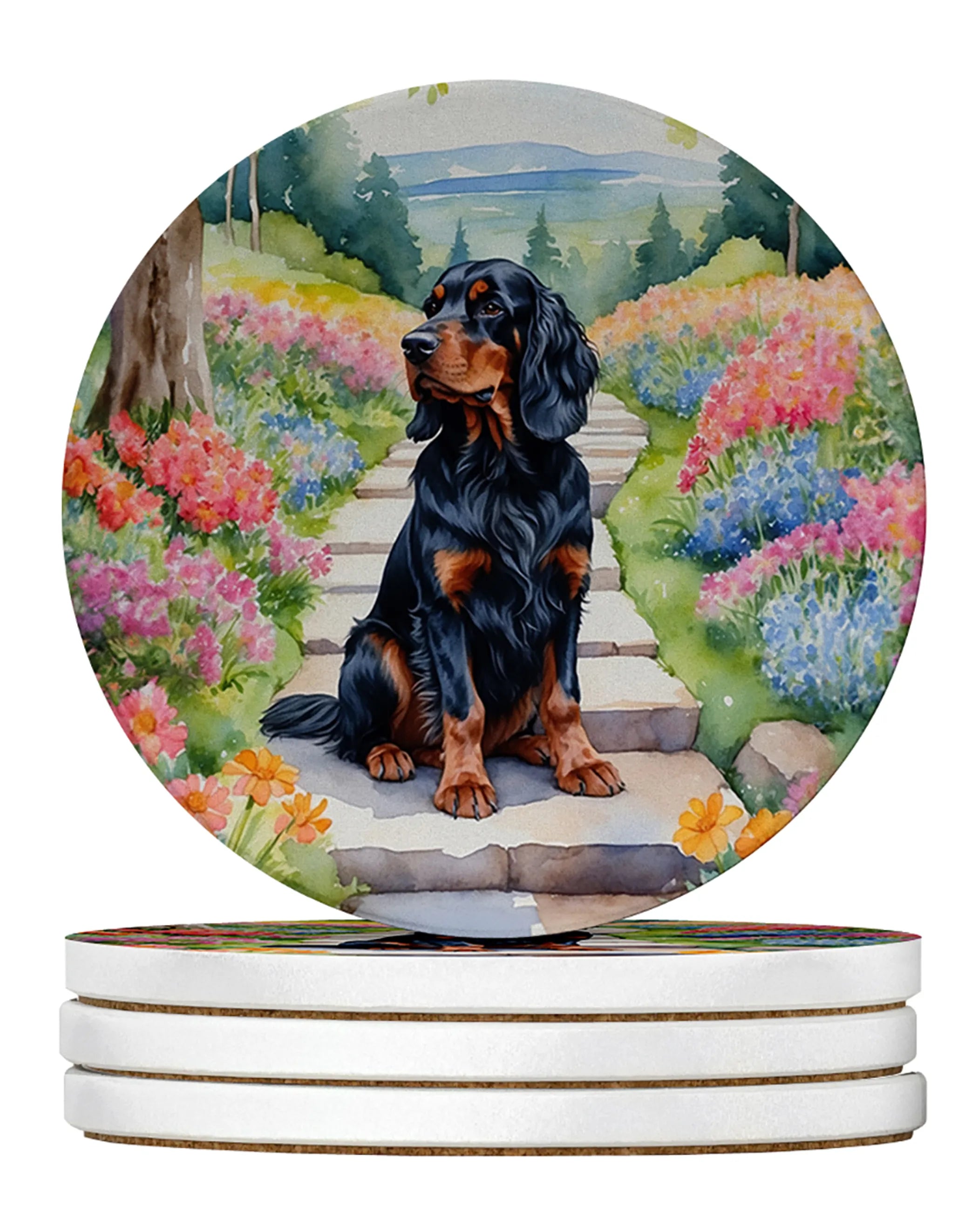 Spring Path Large Sandstone Coasters (Pack of 4)