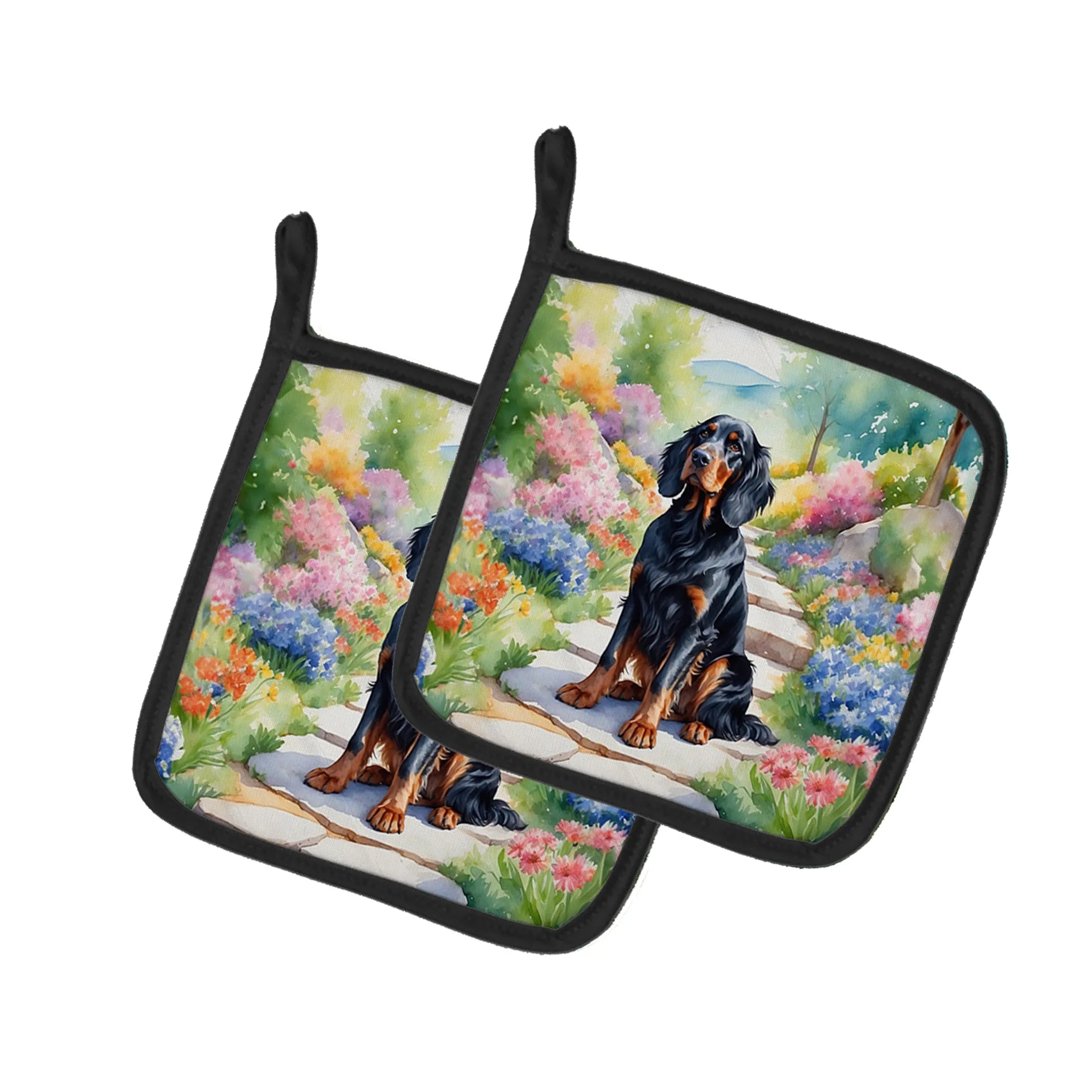 Spring Path Pair of Pot Holders - Size: 7.5HX7.5W | Pack Of: 1 | Collection name: Spring path