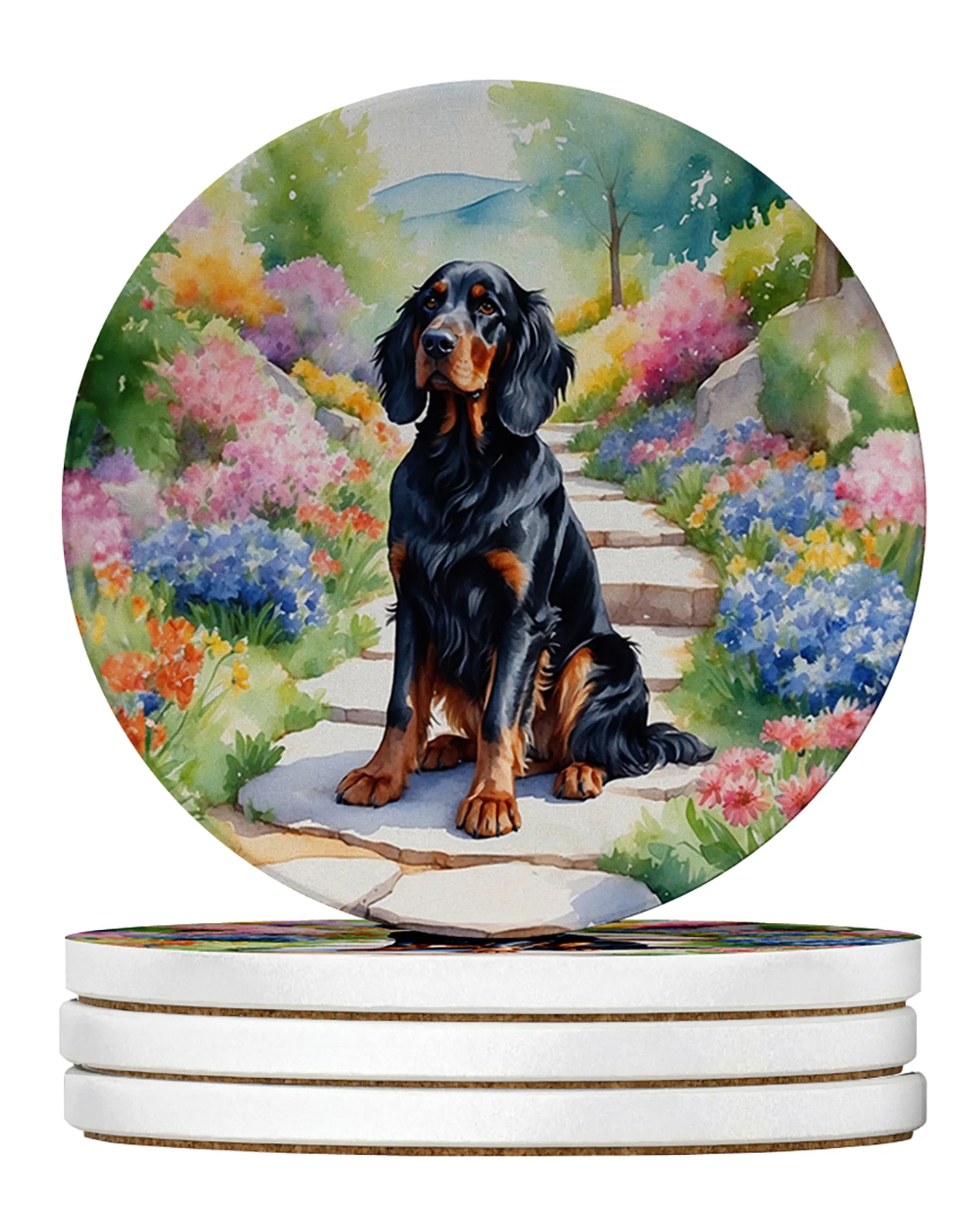 Spring Path Large Sandstone Coasters (Pack of 4)