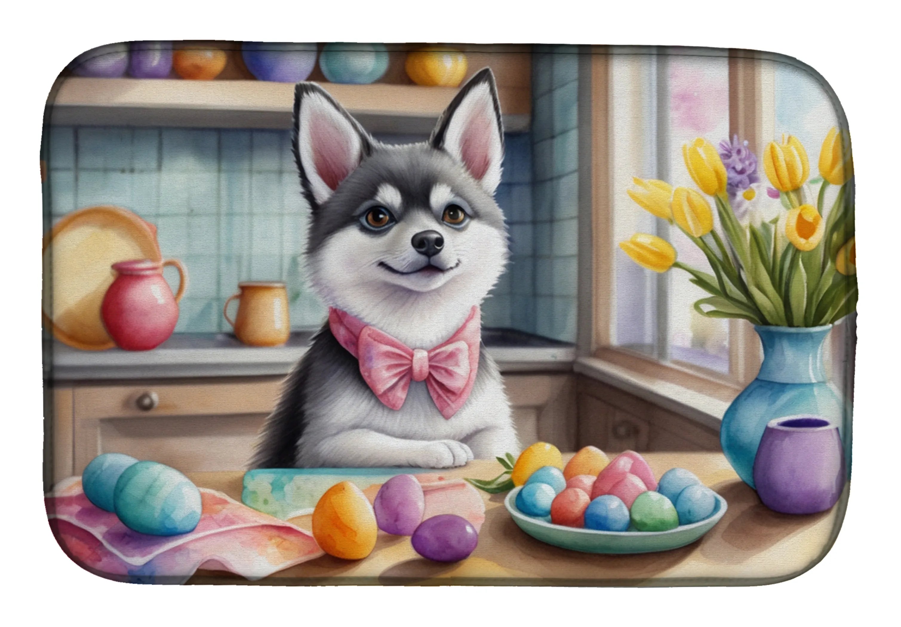 Decorating Easter Dish Drying Mat - Size: 14  X 21" | Pack Of: 1 | Collection name: Decorating easter