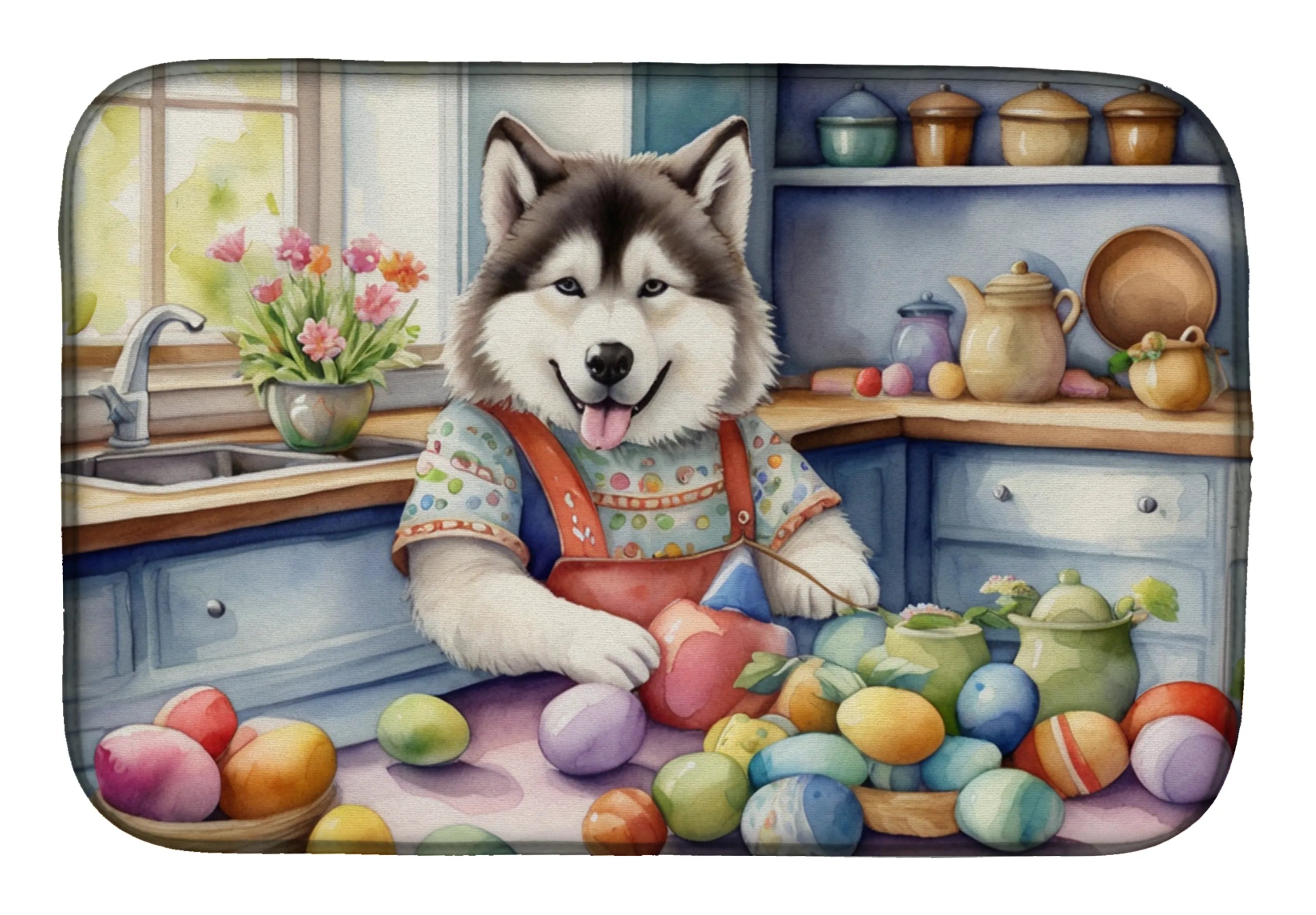 Decorating Easter Dish Drying Mat - Size: 14  X 21" | Pack Of: 1 | Collection name: Decorating easter