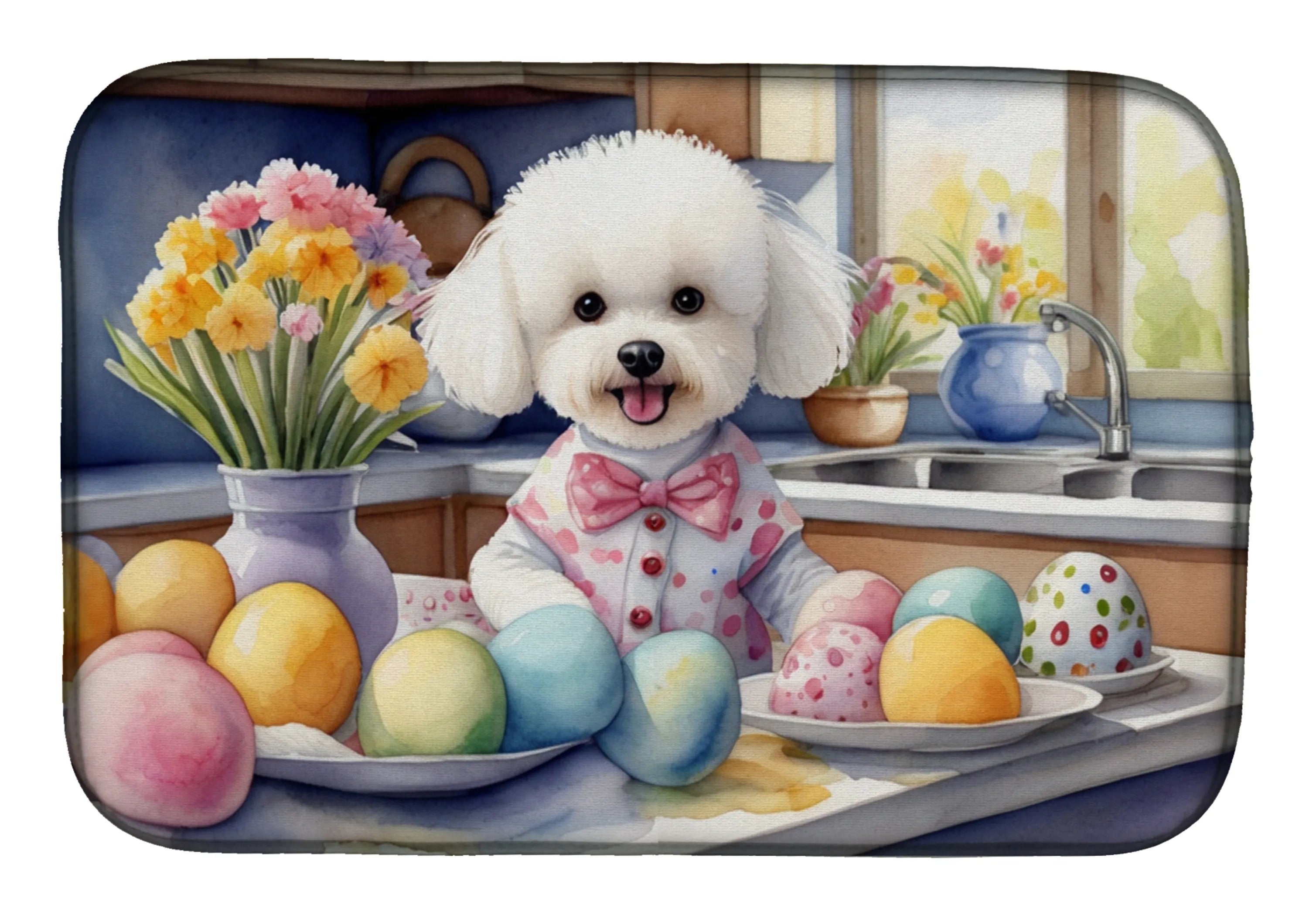 Decorating Easter Dish Drying Mat - Size: 14  X 21" | Pack Of: 1 | Collection name: Decorating easter