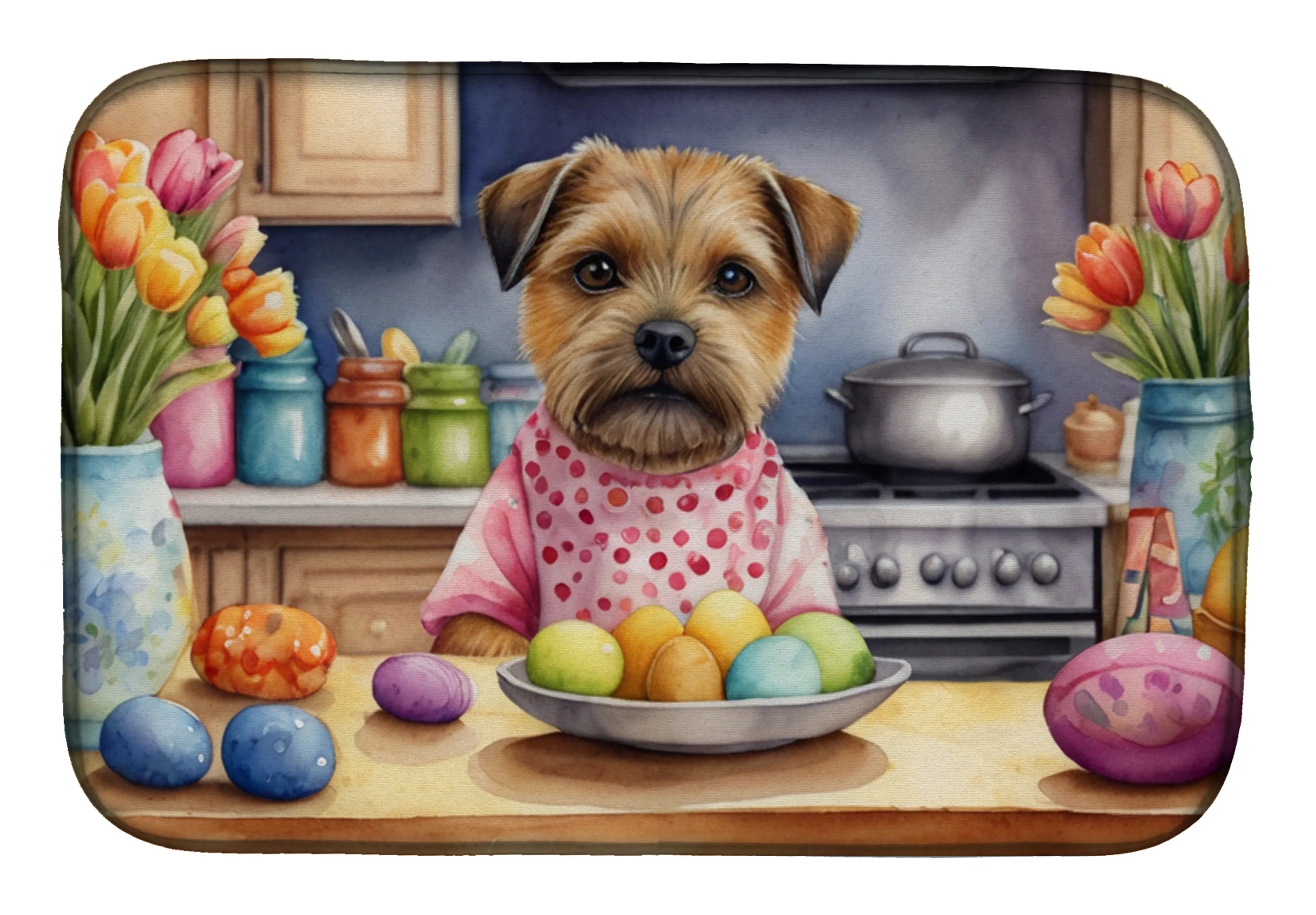 Decorating Easter Dish Drying Mat - Size: 14  X 21" | Pack Of: 1 | Collection name: Decorating easter
