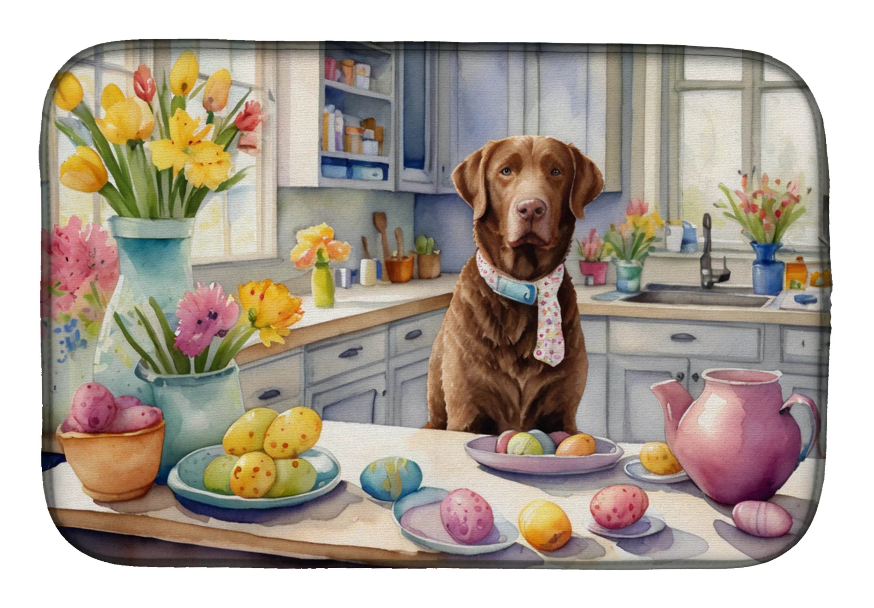 Decorating Easter Dish Drying Mat - Size: 14  X 21" | Pack Of: 1 | Collection name: Decorating easter