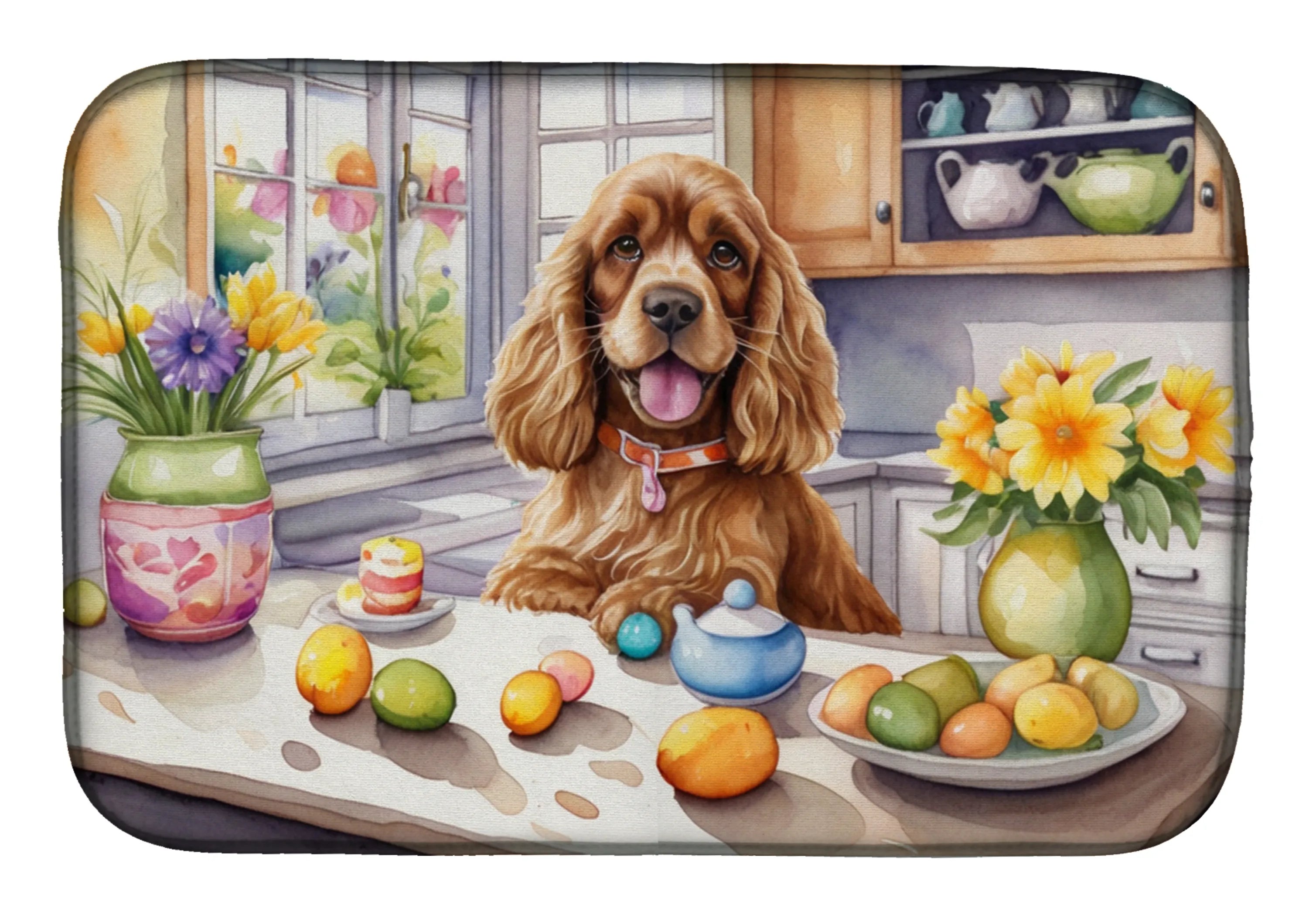Decorating Easter Dish Drying Mat - Size: 14  X 21" | Pack Of: 1 | Collection name: Decorating easter