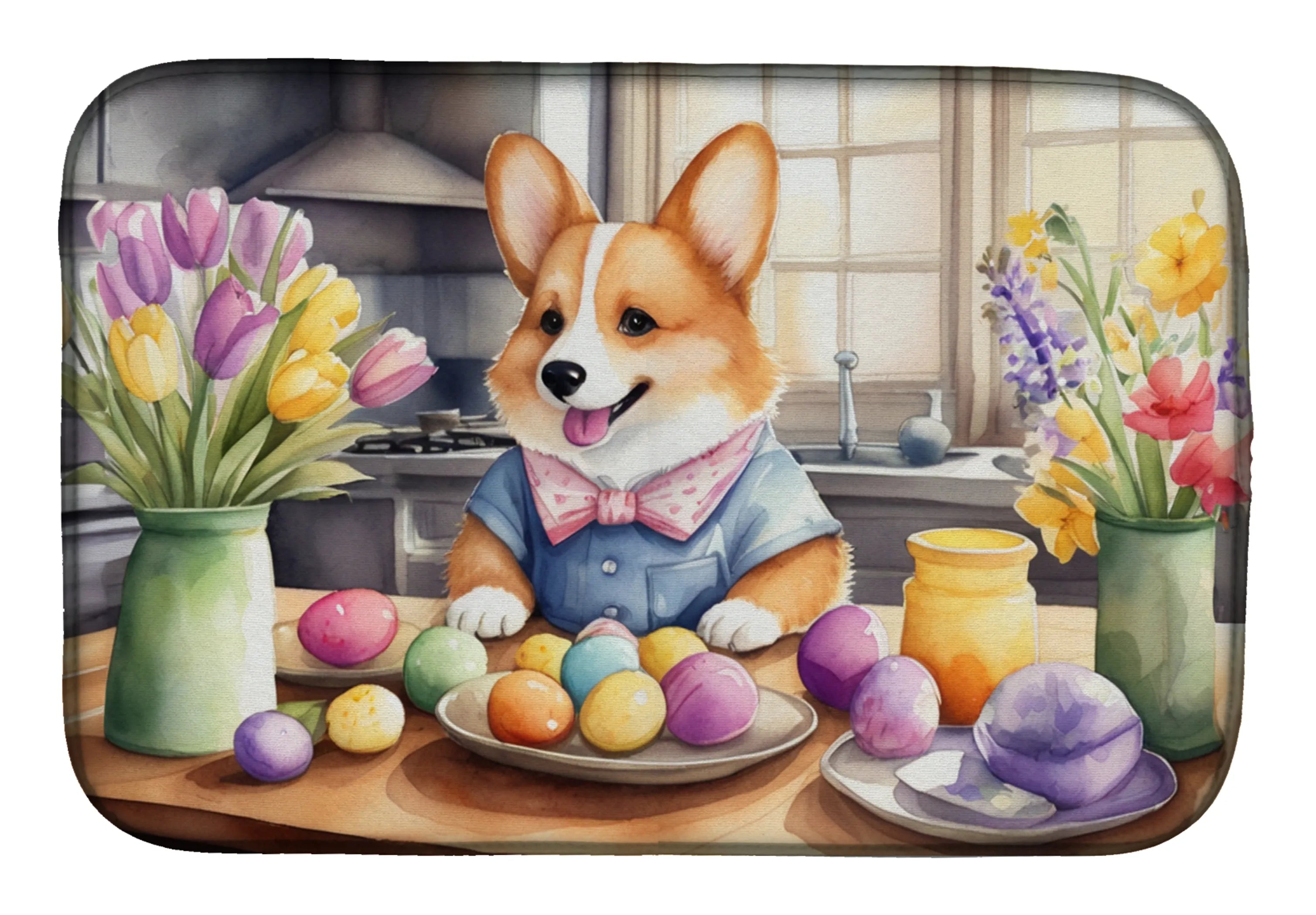 Decorating Easter Dish Drying Mat - Size: 14  X 21" | Pack Of: 1 | Collection name: Decorating easter