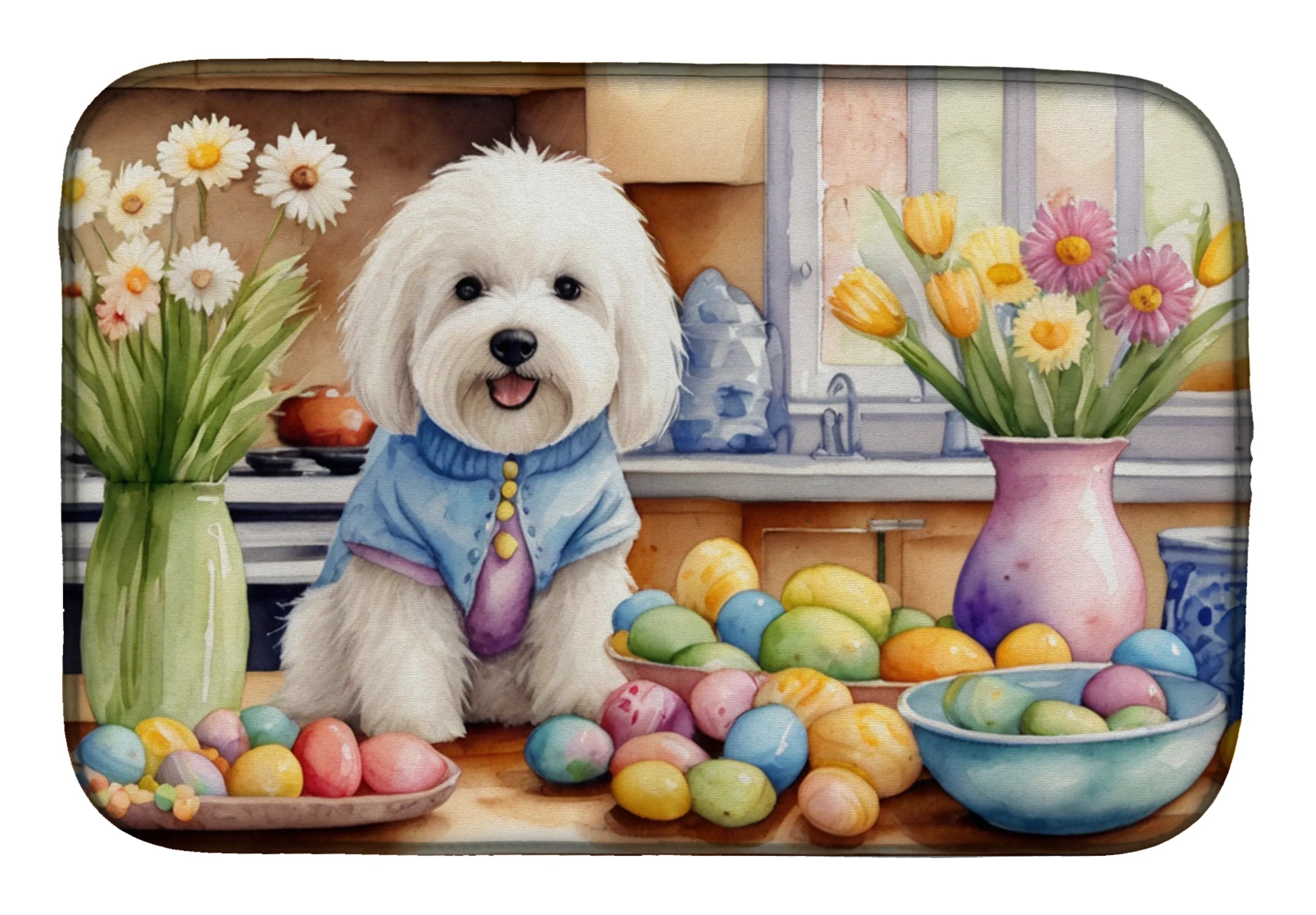Decorating Easter Dish Drying Mat - Size: 14  X 21" | Pack Of: 1 | Collection name: Decorating easter