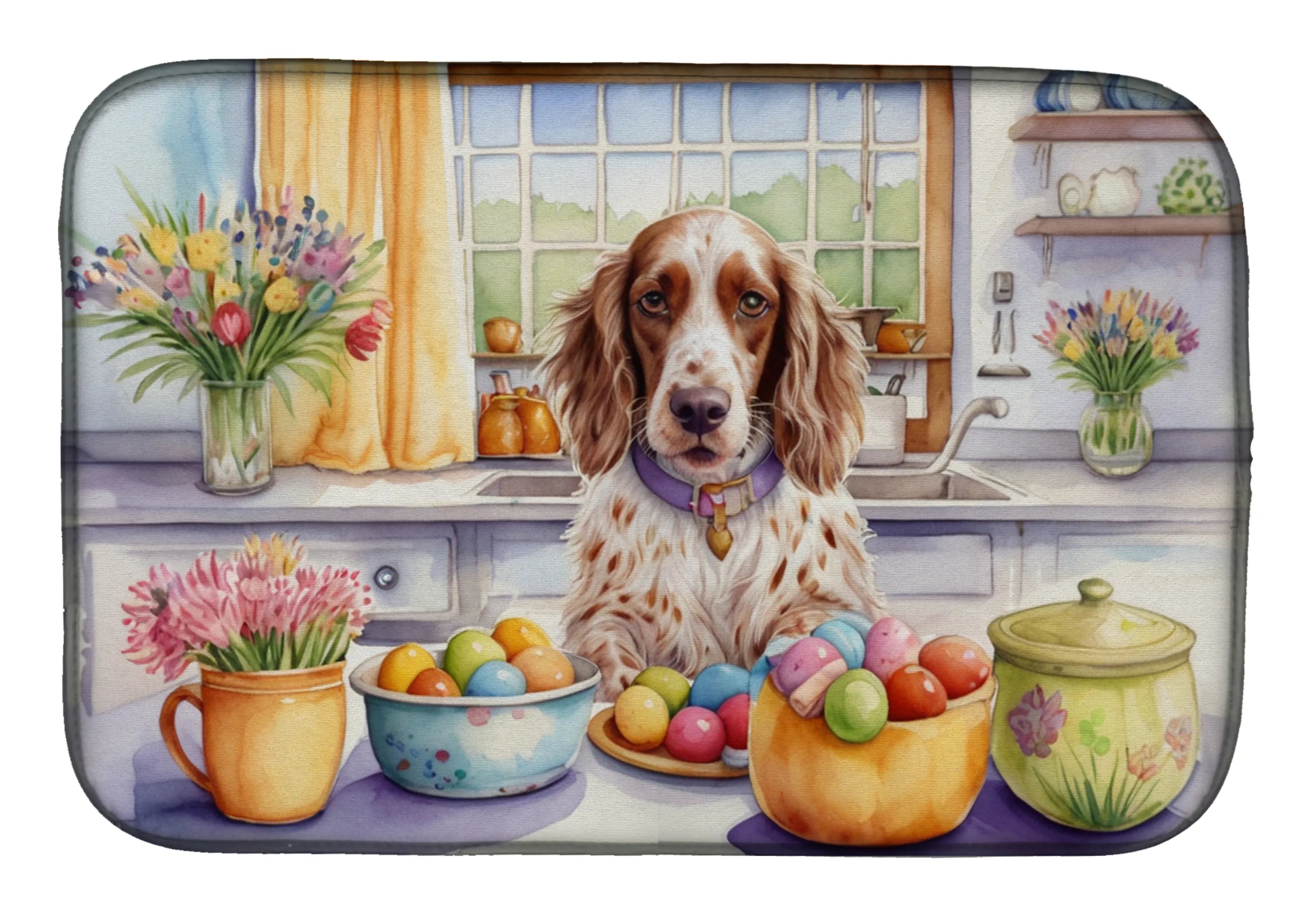 Decorating Easter Dish Drying Mat - Size: 14  X 21" | Pack Of: 1 | Collection name: Decorating easter