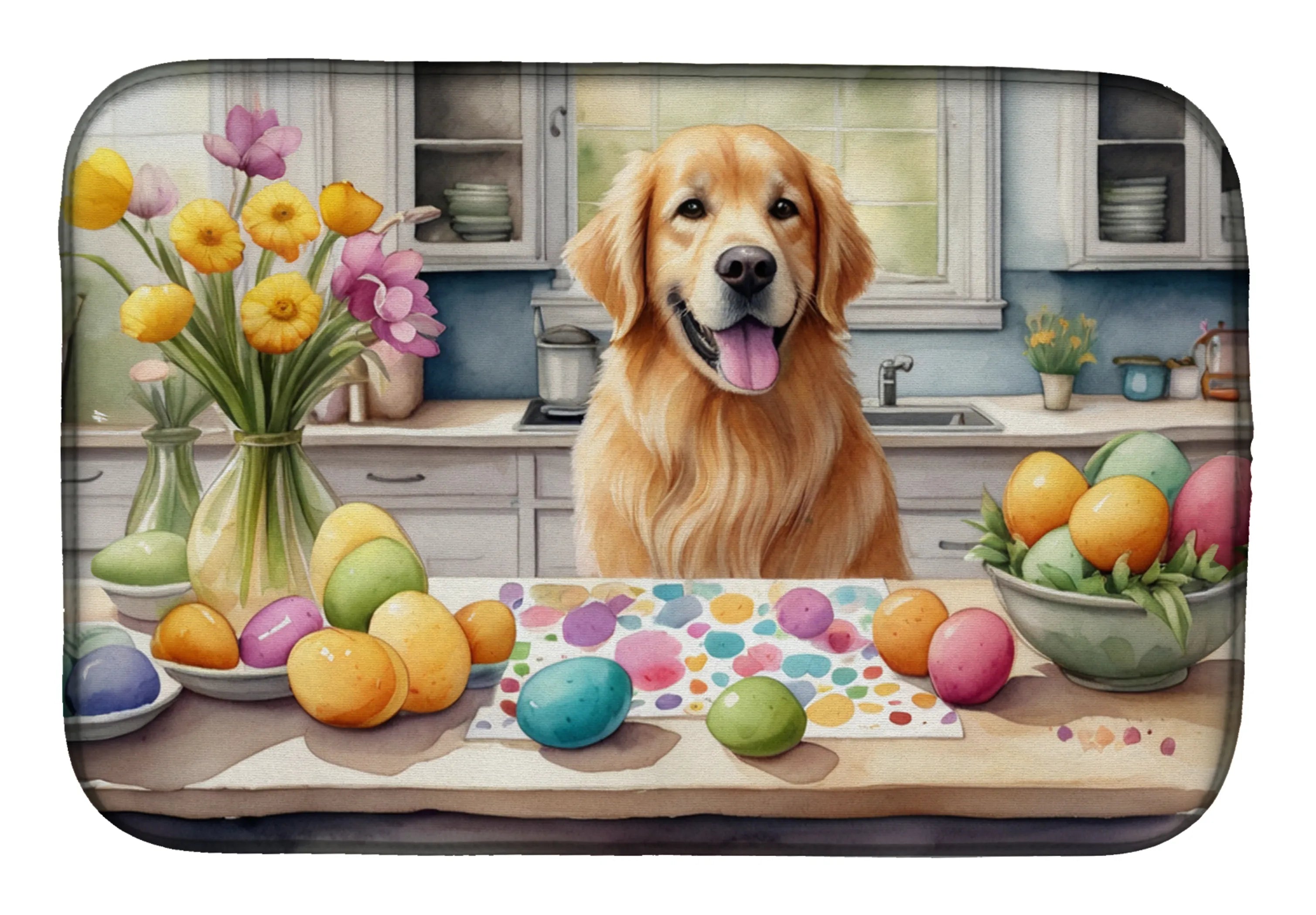 Decorating Easter Dish Drying Mat - Size: 14  X 21" | Pack Of: 1 | Collection name: Decorating easter