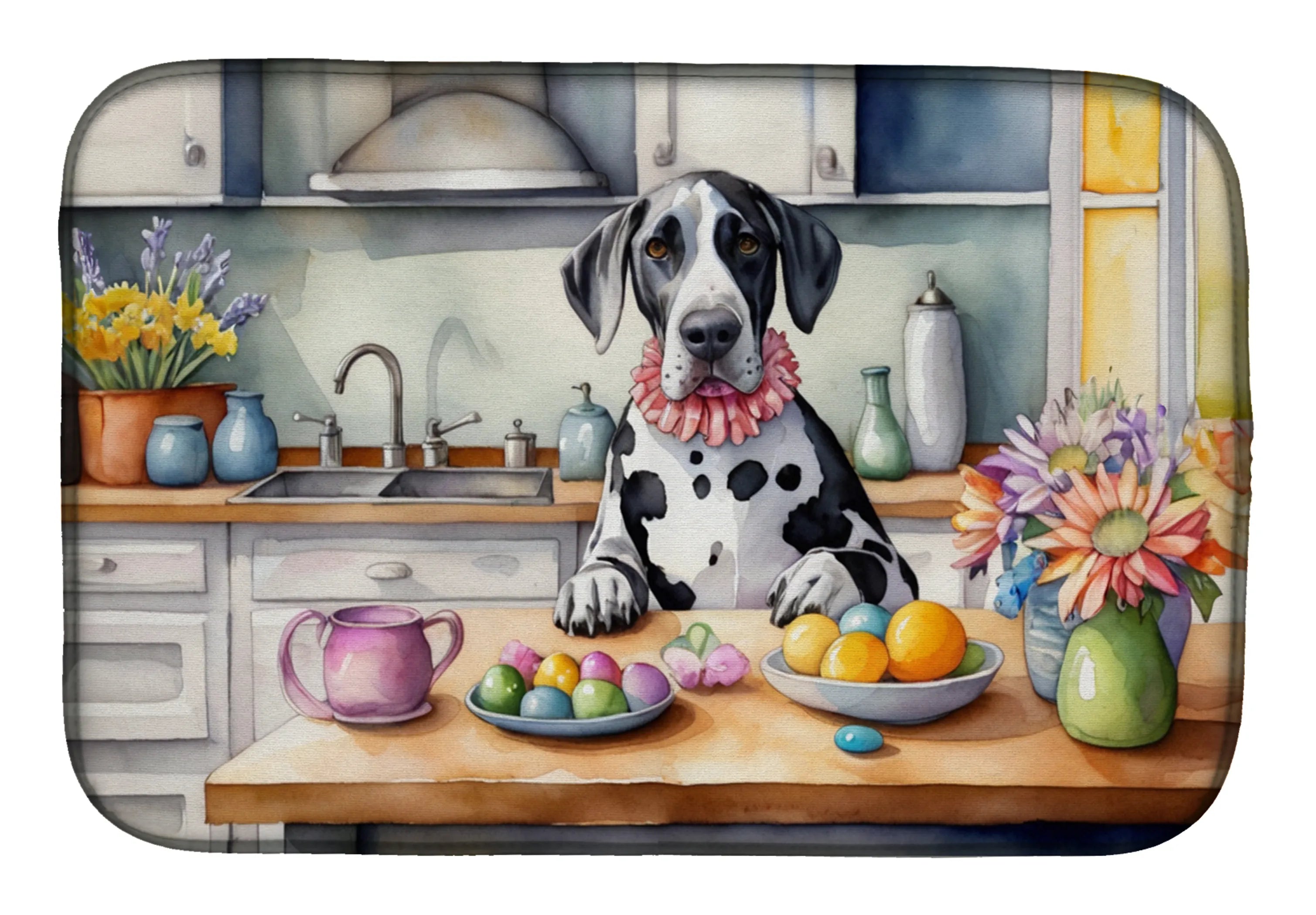 Decorating Easter Dish Drying Mat - Size: 14  X 21" | Pack Of: 1 | Collection name: Decorating easter