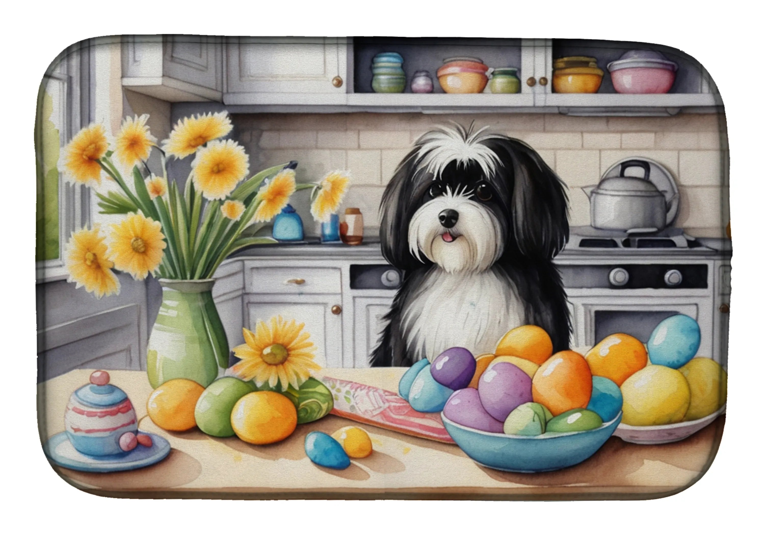Decorating Easter Dish Drying Mat - Size: 14  X 21" | Pack Of: 1 | Collection name: Decorating easter