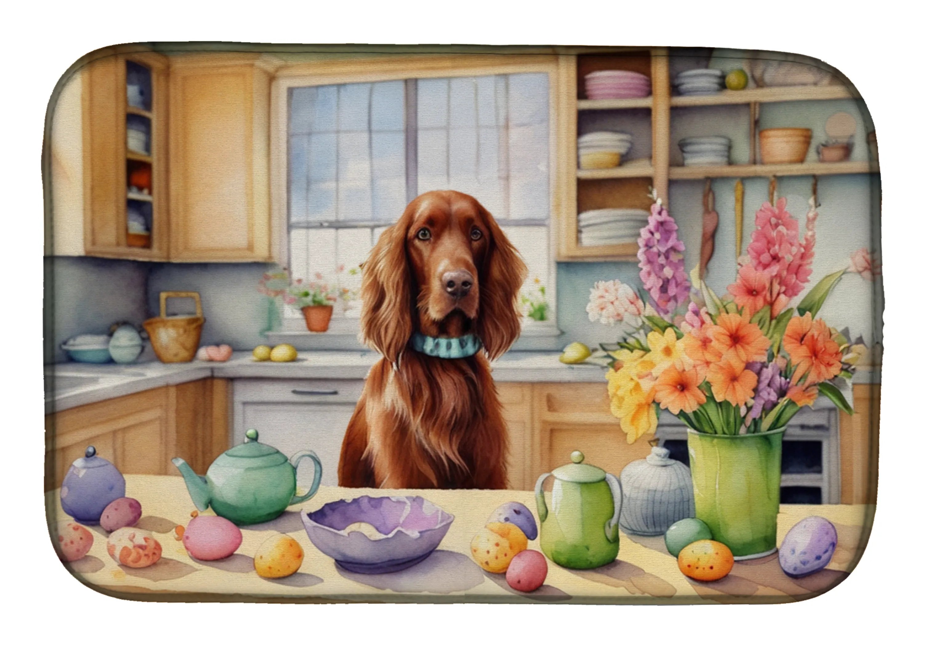 Decorating Easter Dish Drying Mat - Size: 14  X 21" | Pack Of: 1 | Collection name: Decorating easter