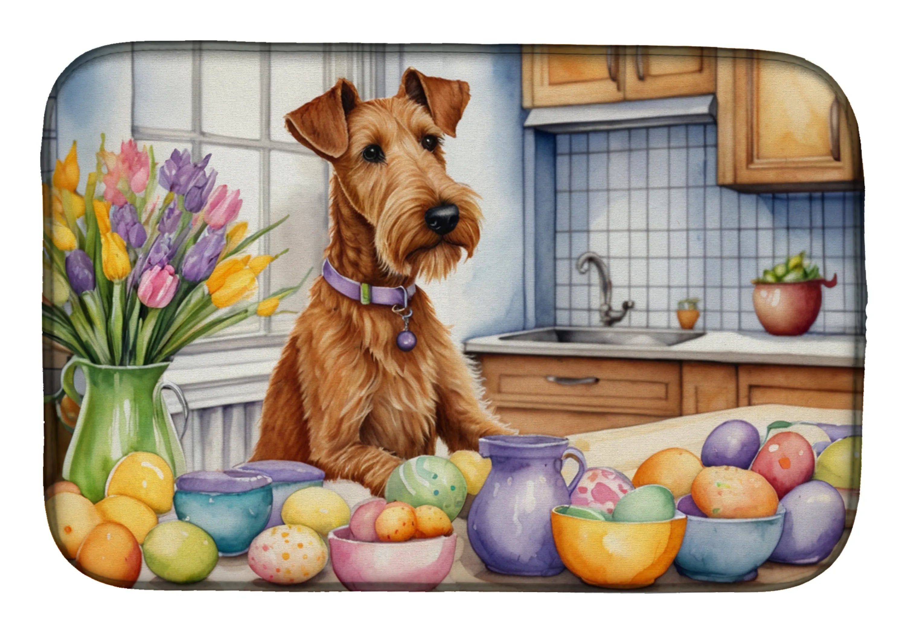 Decorating Easter Dish Drying Mat - Size: 14  X 21" | Pack Of: 1 | Collection name: Decorating easter