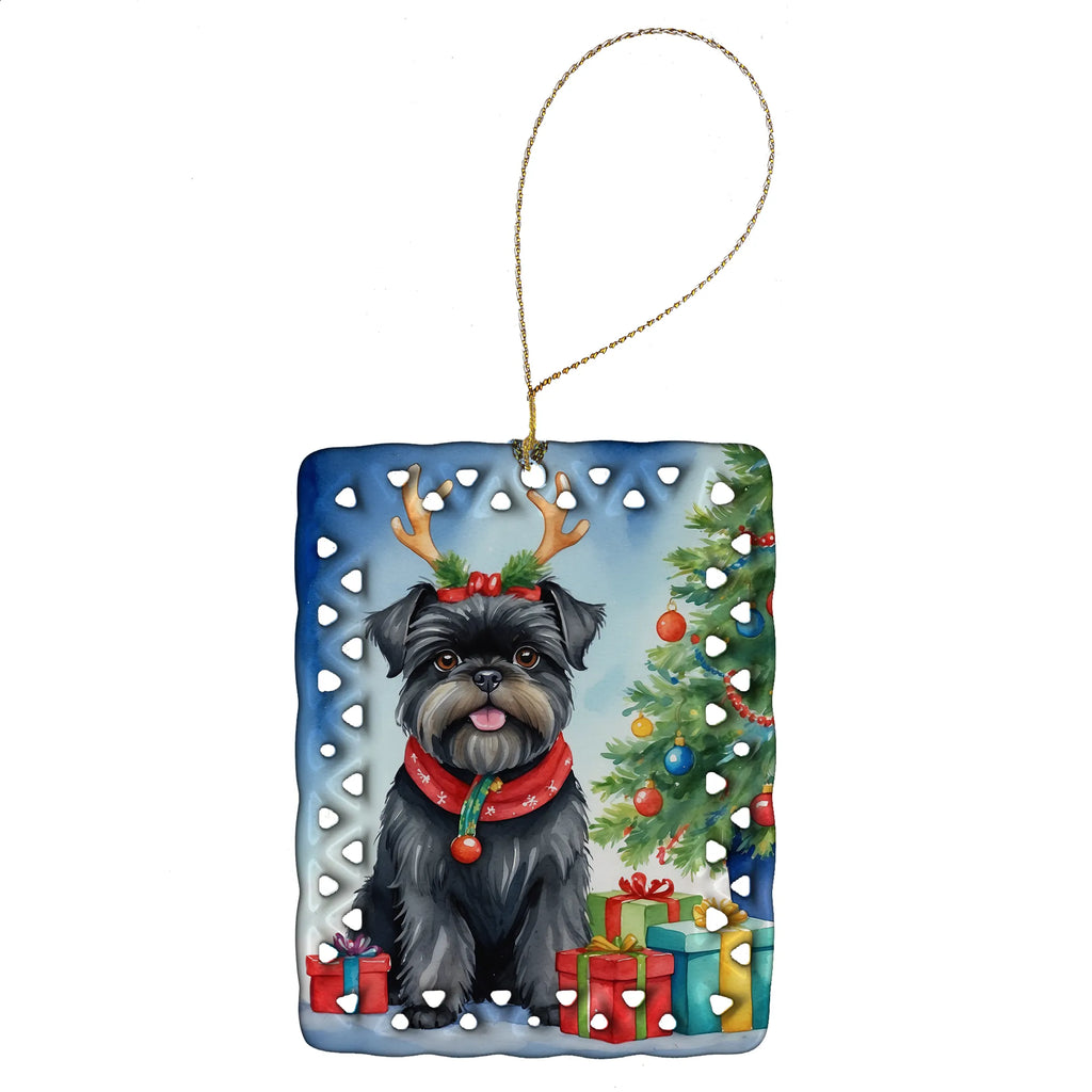 Christmas Reindeer Porcelain Ornament