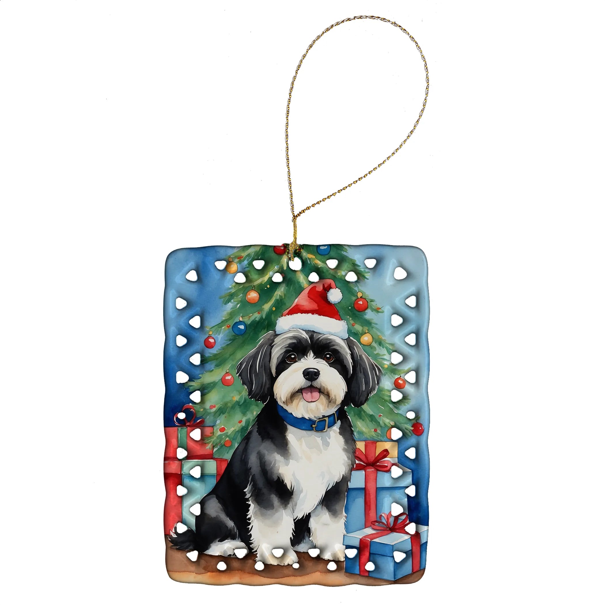 Christmas Reindeer Porcelain Ornament