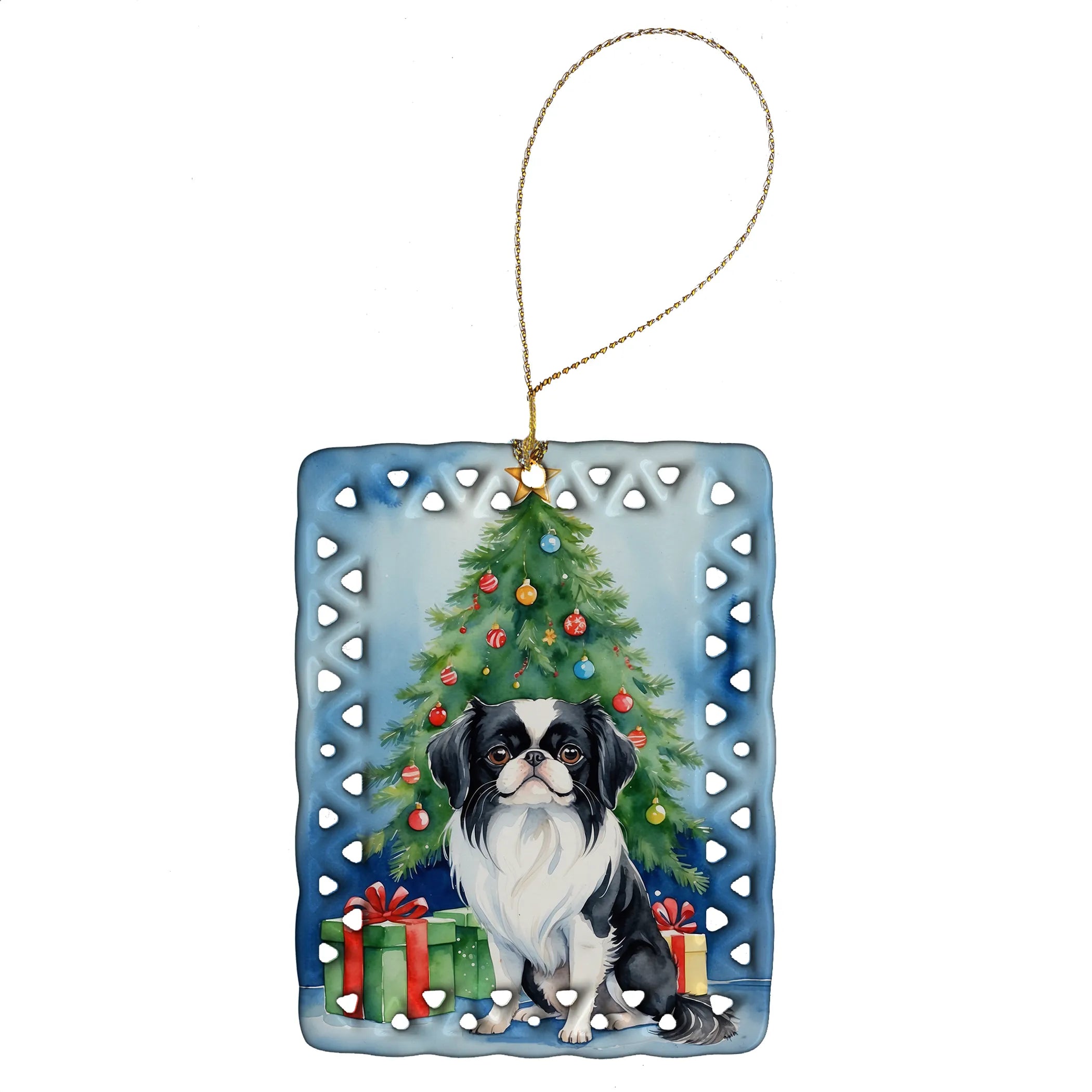 Christmas Reindeer Porcelain Ornament