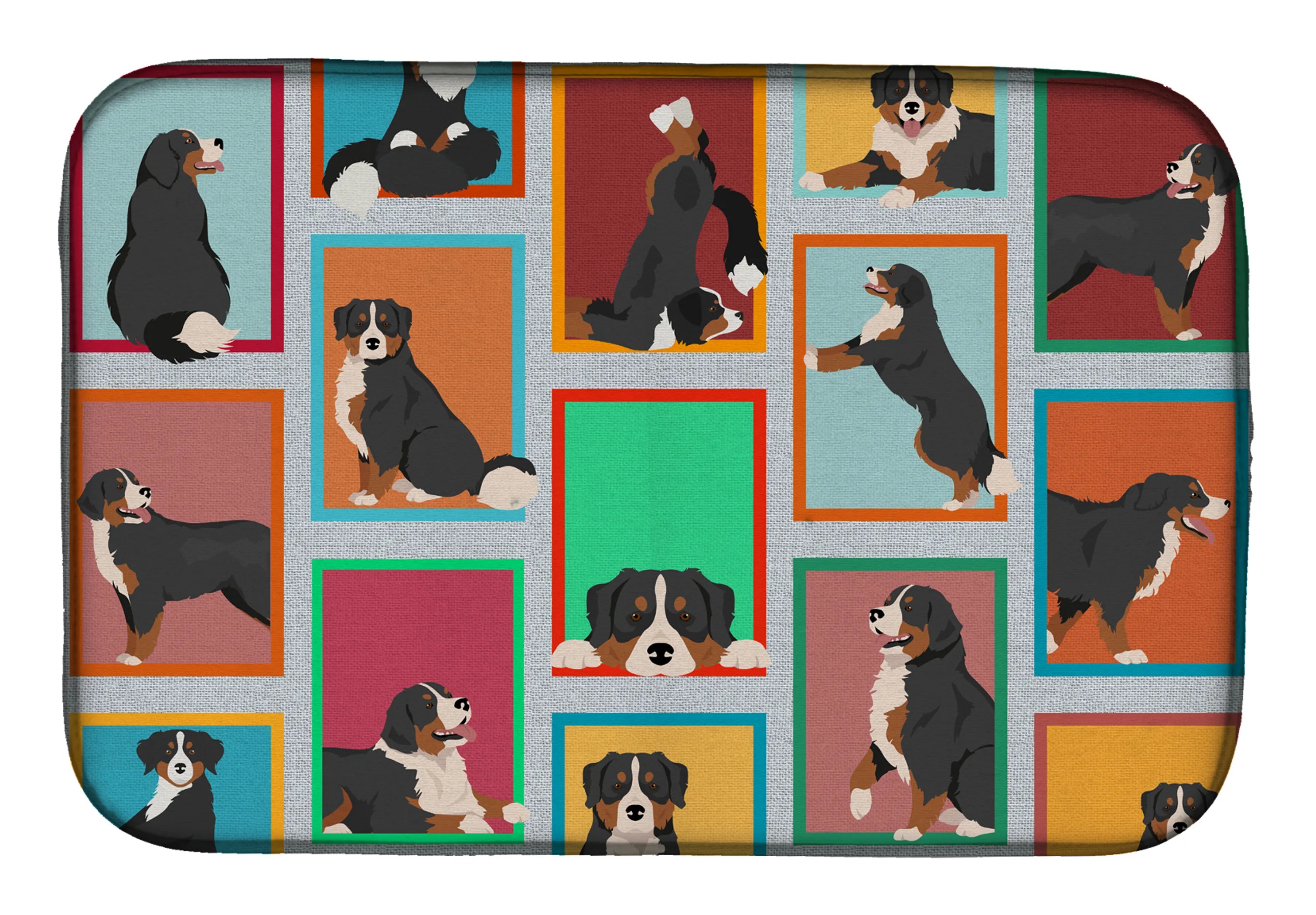 Lots of Dogs Dish Drying Mat - Size: 14  X 21" | Pack Of: 1 | Collection name: Lots of dogs
