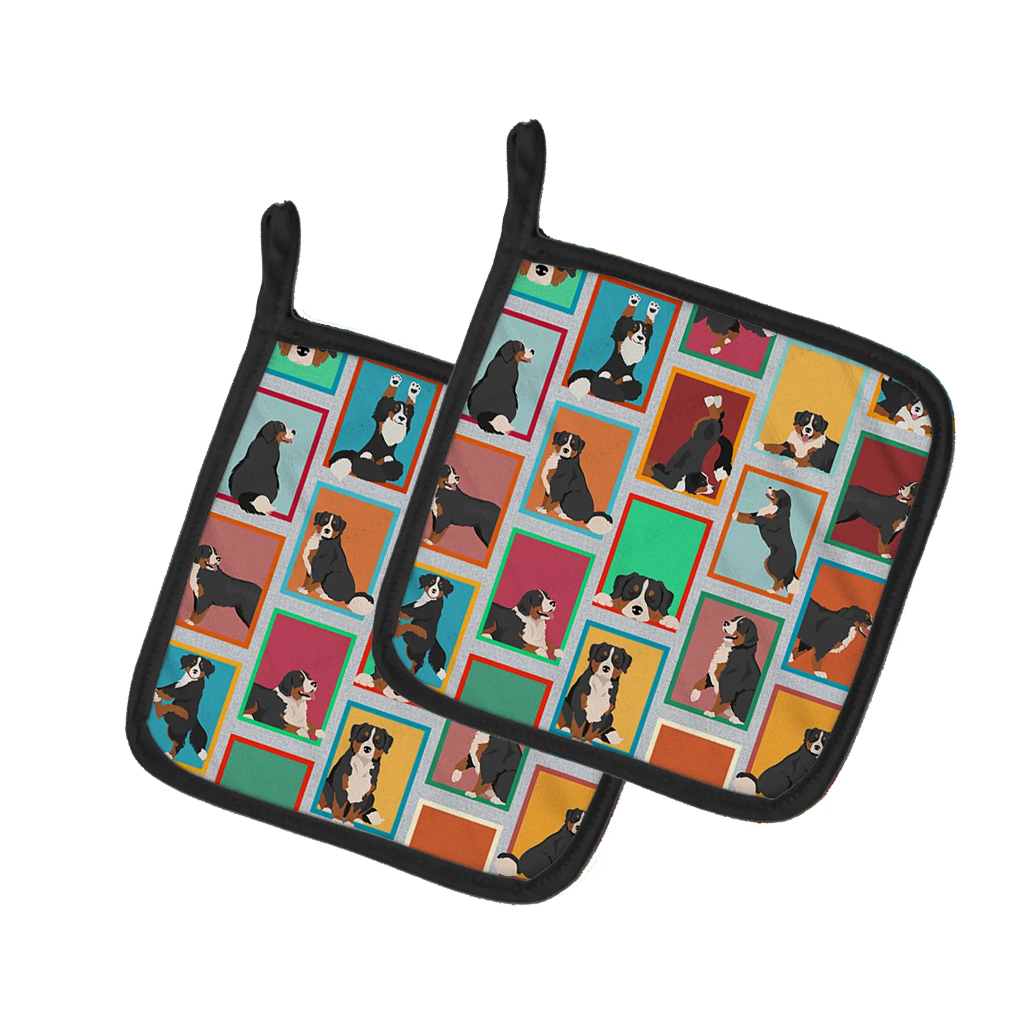Lots of Dogs Pair of Pot Holders - Size: 7.5HX7.5W | Pack Of: 1 | Collection name: Lots of dogs